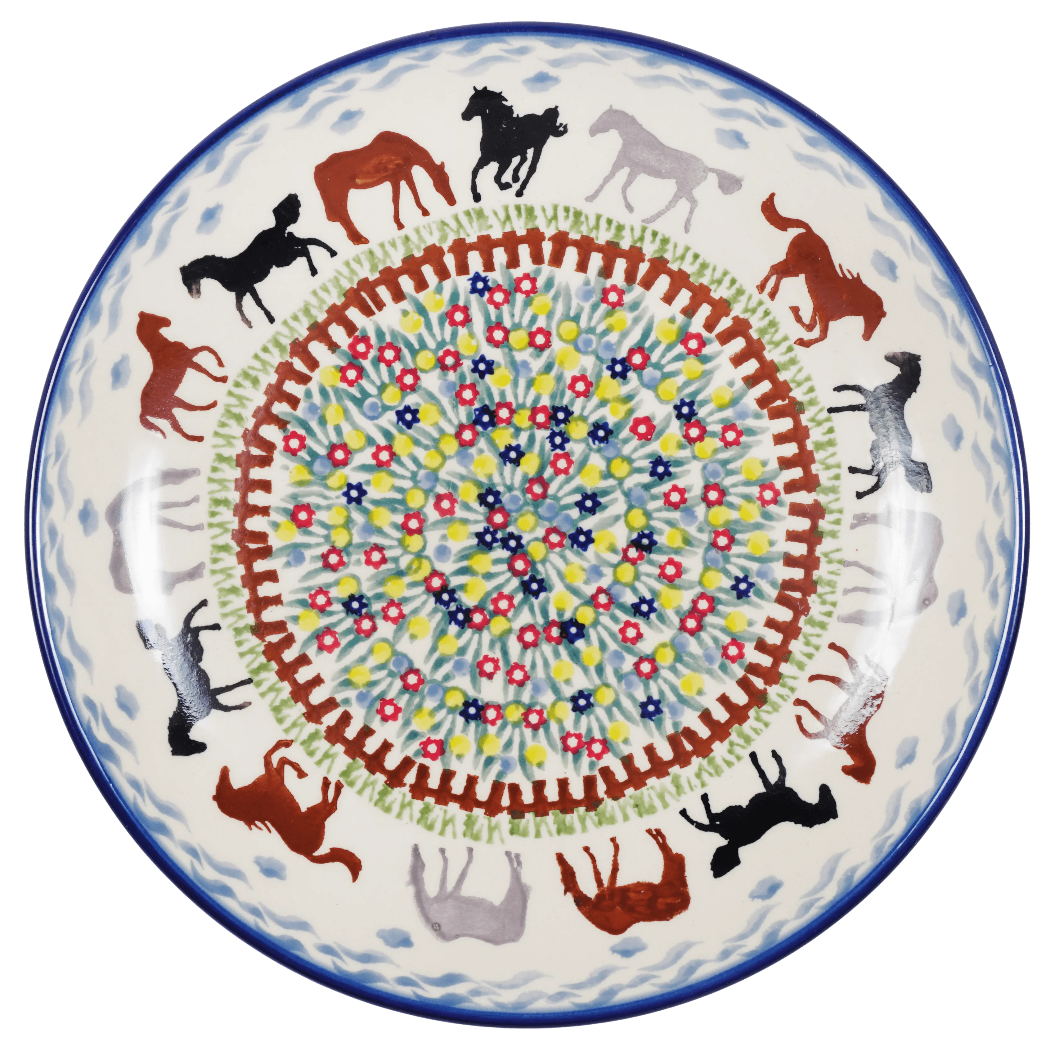 Plate, Round, Salad, 8.5" in "Wild Horses" by Manufaktura | T134S-INK1
