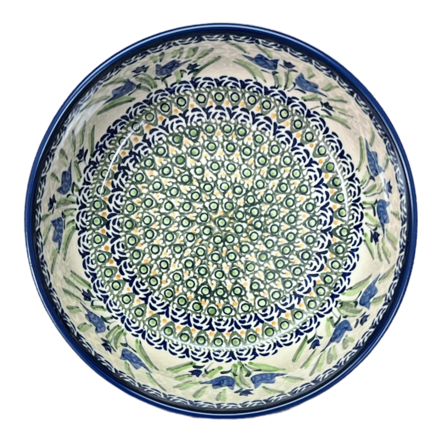 Bowl, Round, Magnolia, 8" in "Blue Tulips" by Zaklady | Y835A-ART160 - Image 2