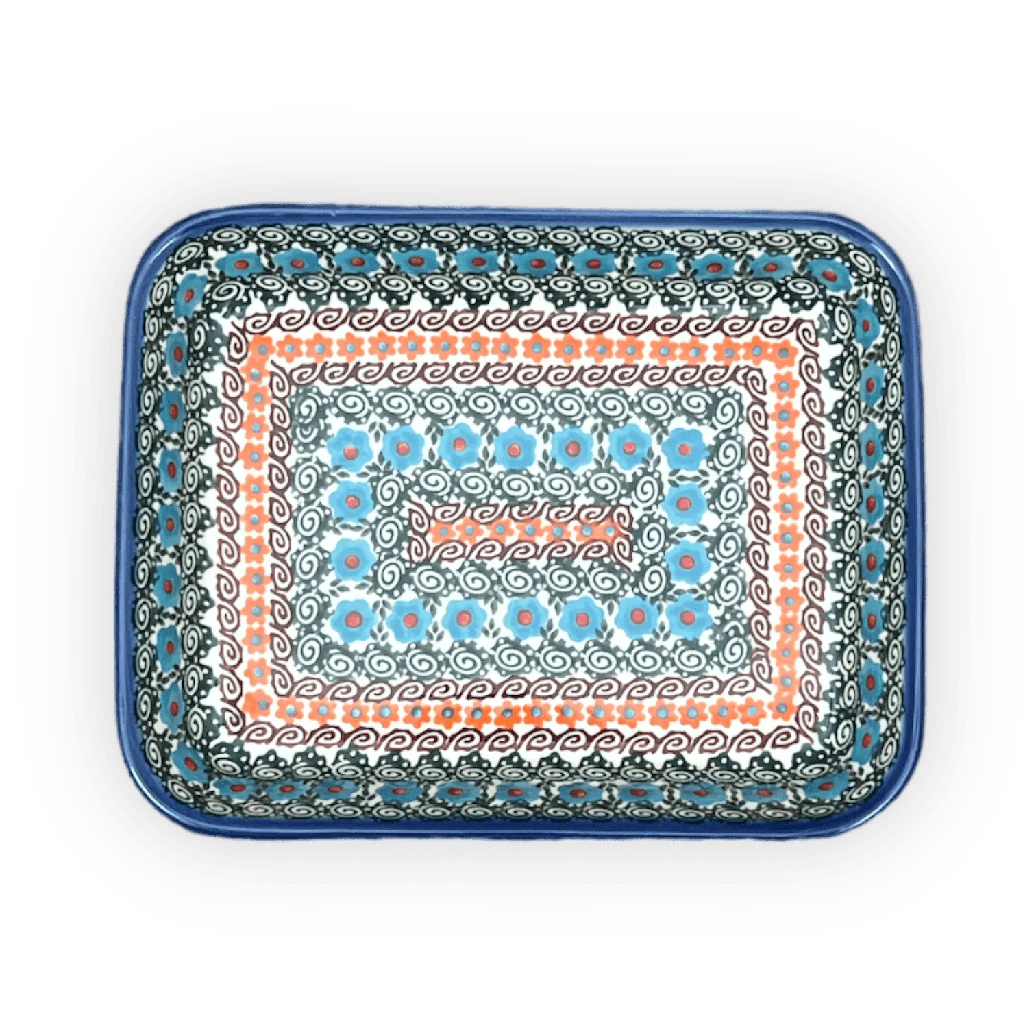 Baker, Rectangular, 8" x 10" in "Teal Pompons" by Andy | NDA125-62 - Image 2