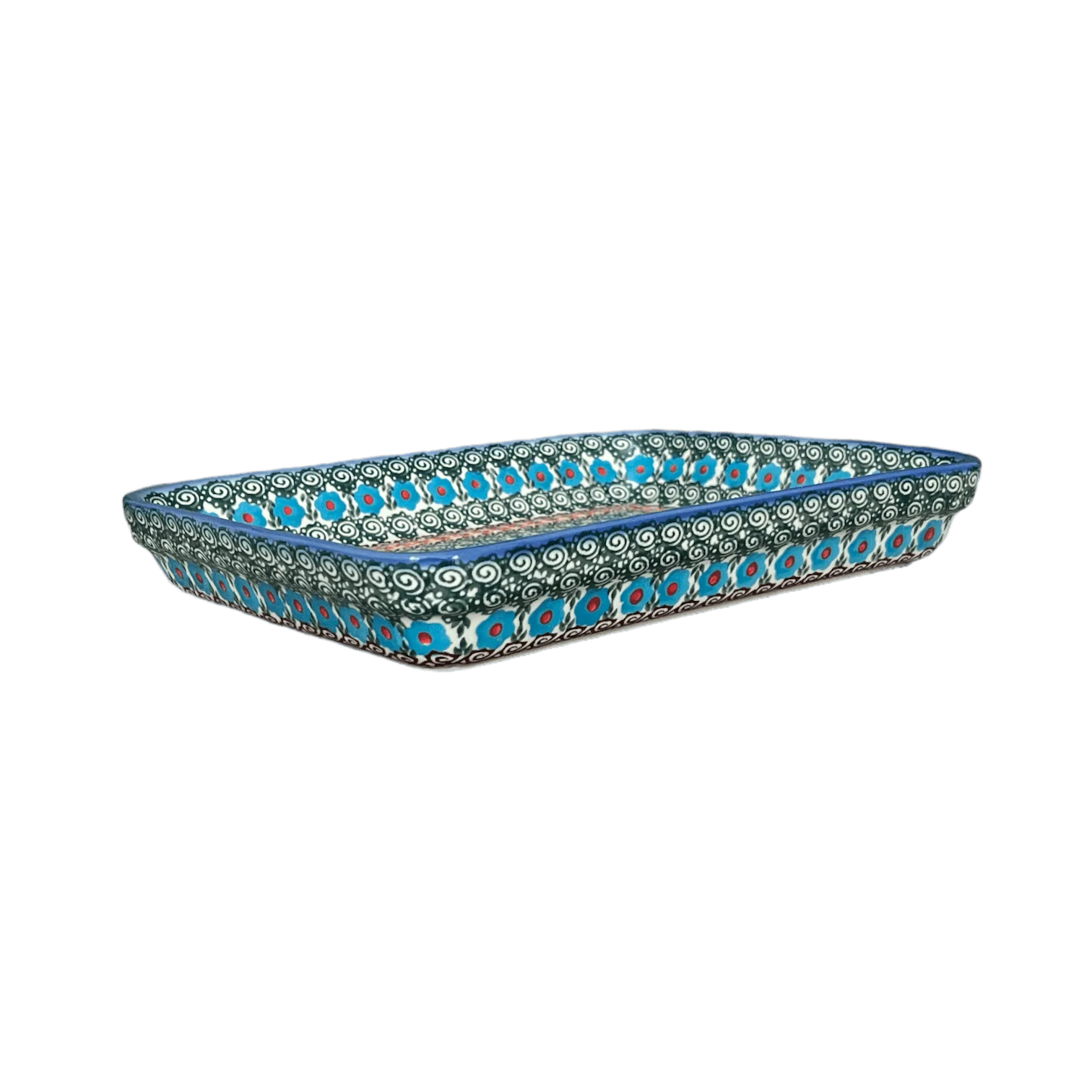 Baker, Rectangular, 9" x 11.5" in "Teal Pompons" by Andy | NDA127-62