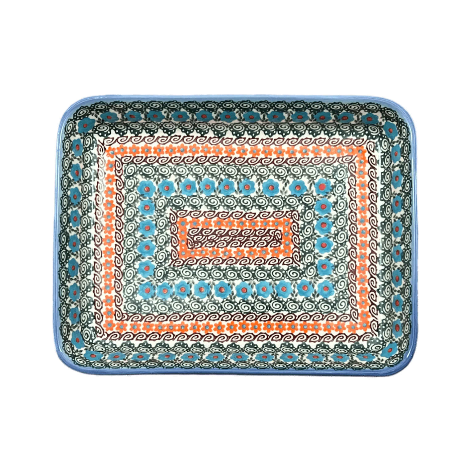 Baker, Rectangular, 9" x 11.5" in "Teal Pompons" by Andy | NDA127-62 - Image 2