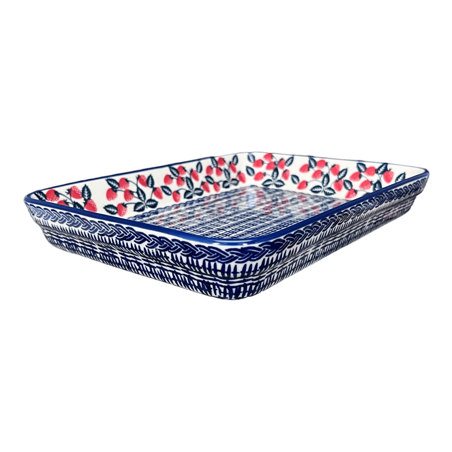 Baker, Rectangular, Shallow, 9" x 11" in "Fresh Strawberries" by Manufaktura | P104U-AS70