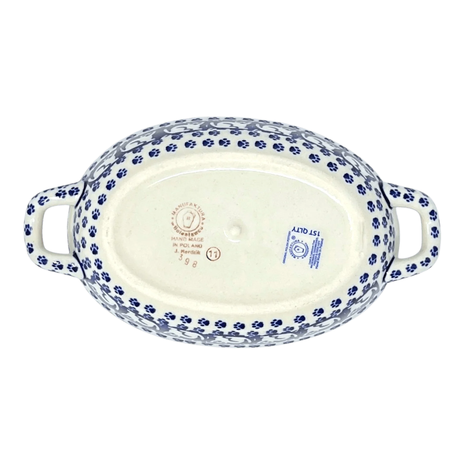Baker, Oval, Handles, Small 8.5" x 4.75" in "Kitty Cat Path" by Manufaktura | P138T-KOT6 - Image 4