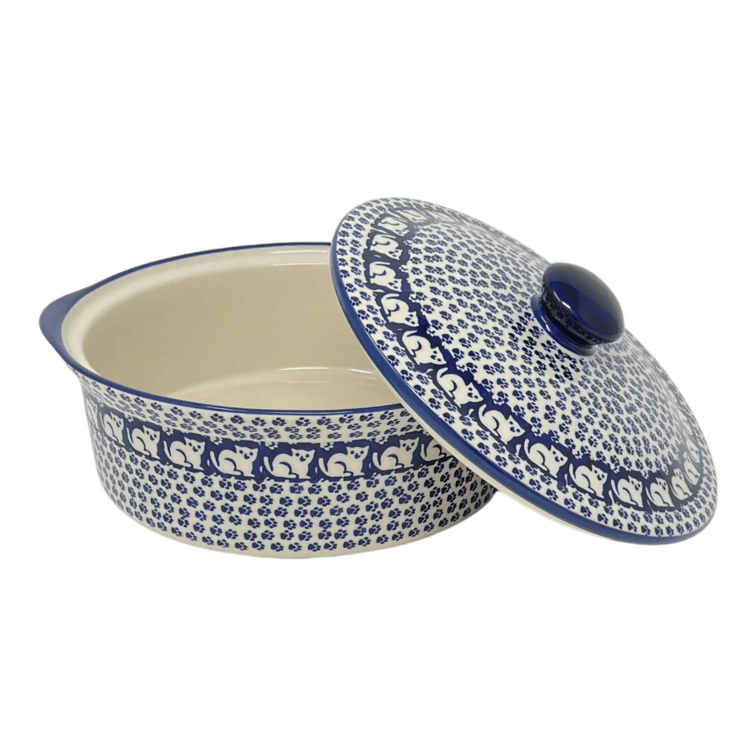 Baker, Round, with Lid, Deep, 8" in "Kitty Cat Path" by Manufaktura | Z128T-KOT6 - Image 2