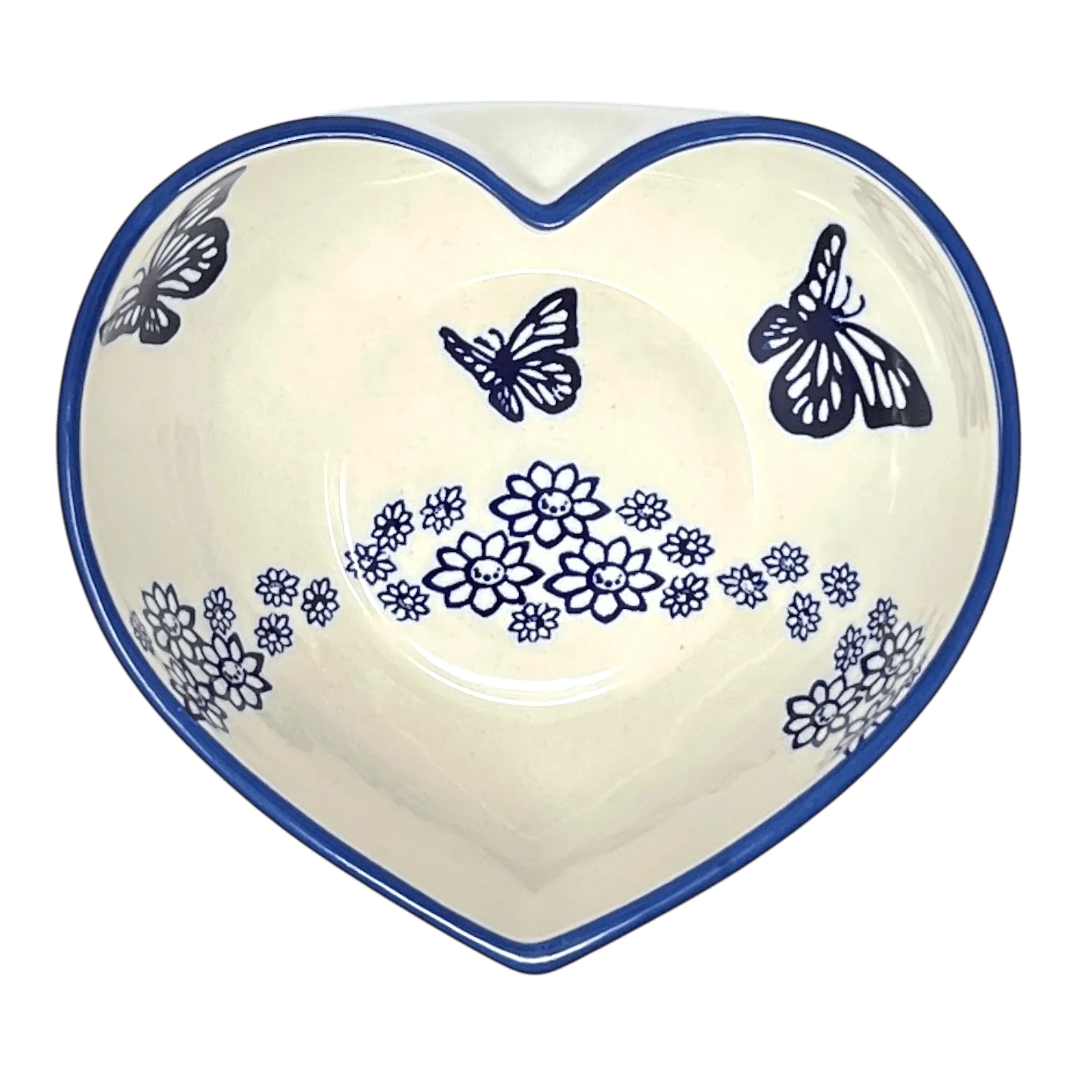 Bowl, Heart-Shaped, Large, 6.75" x 7" in "Butterfly Garden" by Manufaktura | M189T-MOT1 - Image 2