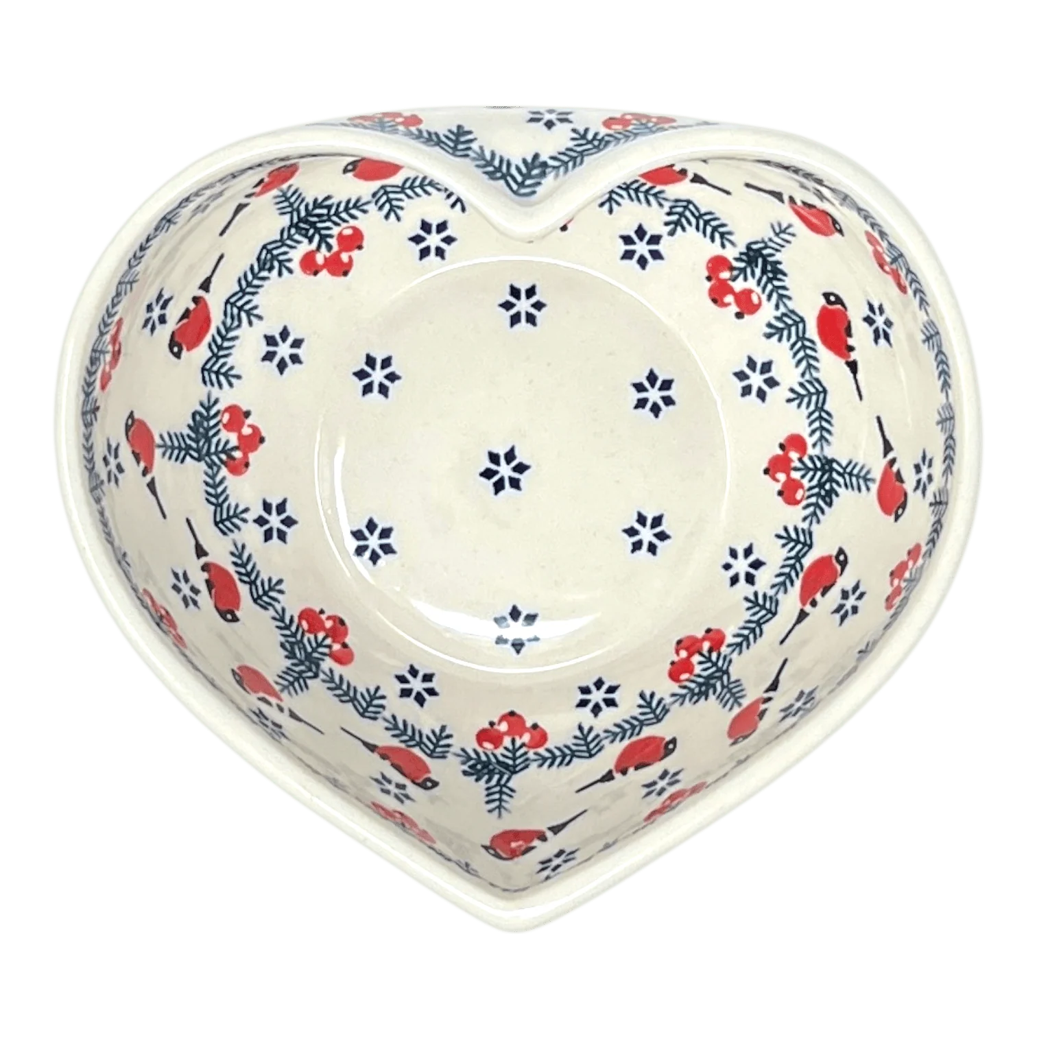 Bowl, Heart-Shaped, Large, 6.75" x 7" in "Red Bird" by Manufaktura | M189T-GILE - Image 2