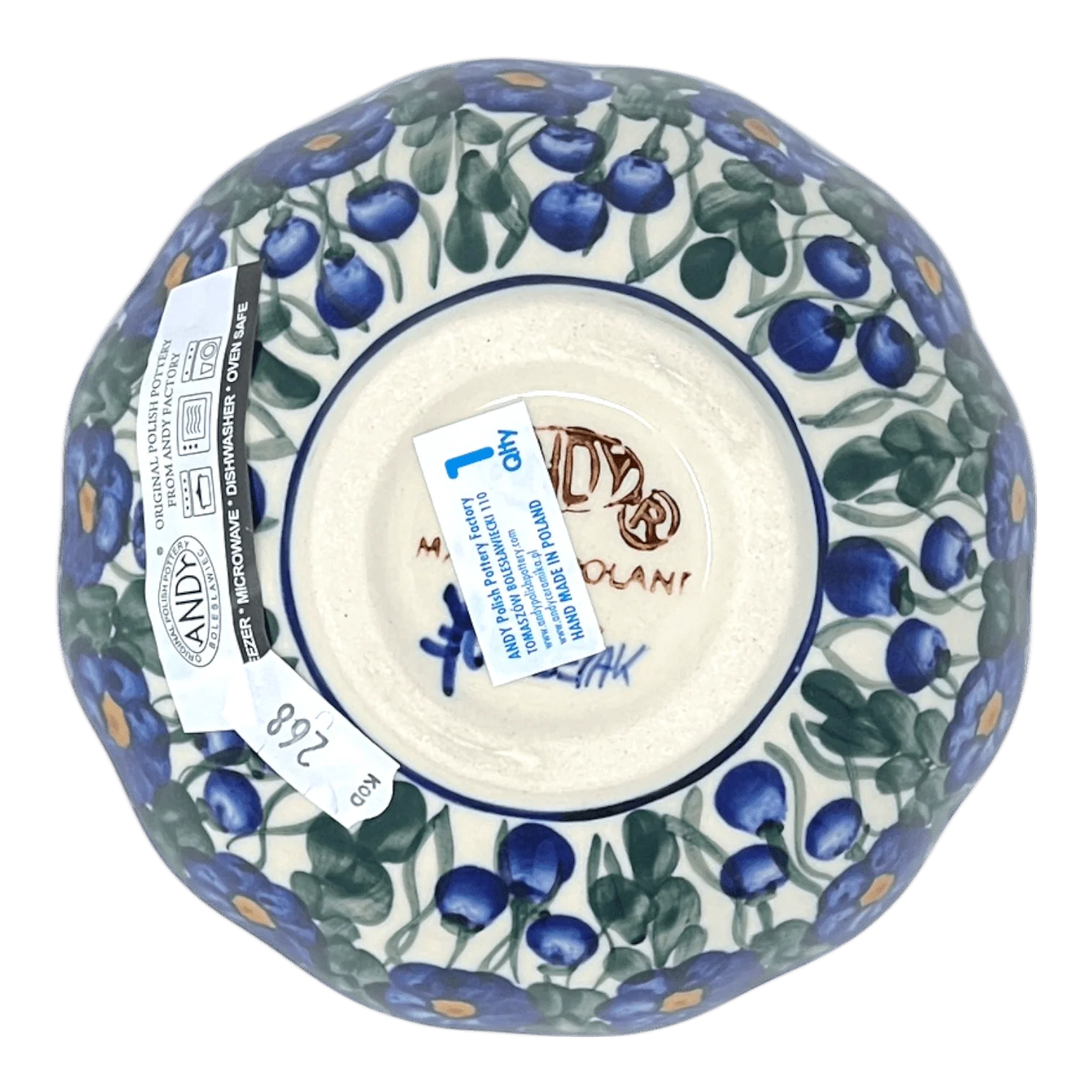 Bowl, Round, Blossom, 5" in "Blue Cascade" by Andy | NDA268-A31 - Image 3