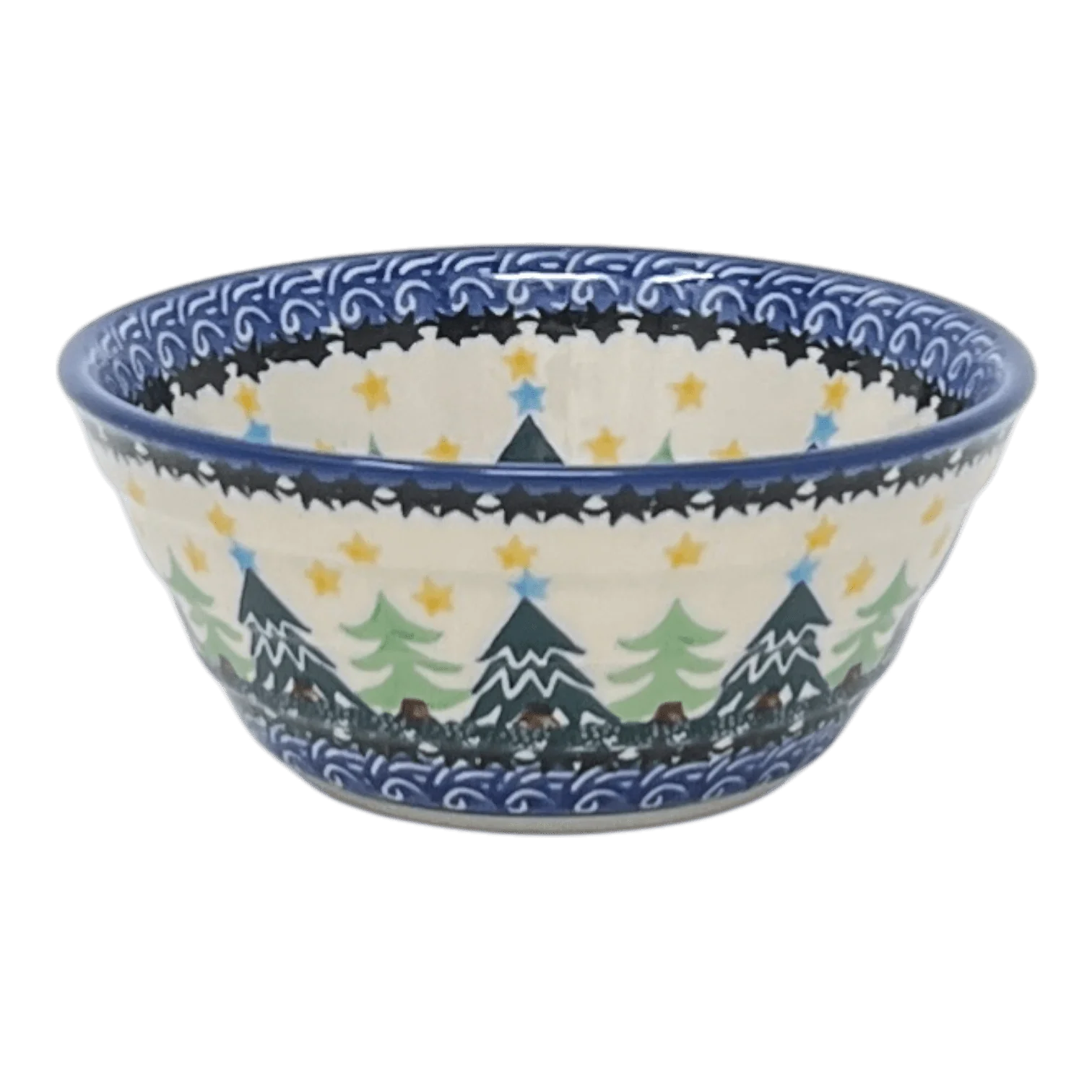 Bowl, Round, Ridged, 5.5" in "Starlit Forest" by Ceramika Artystyczna | A696-1284X