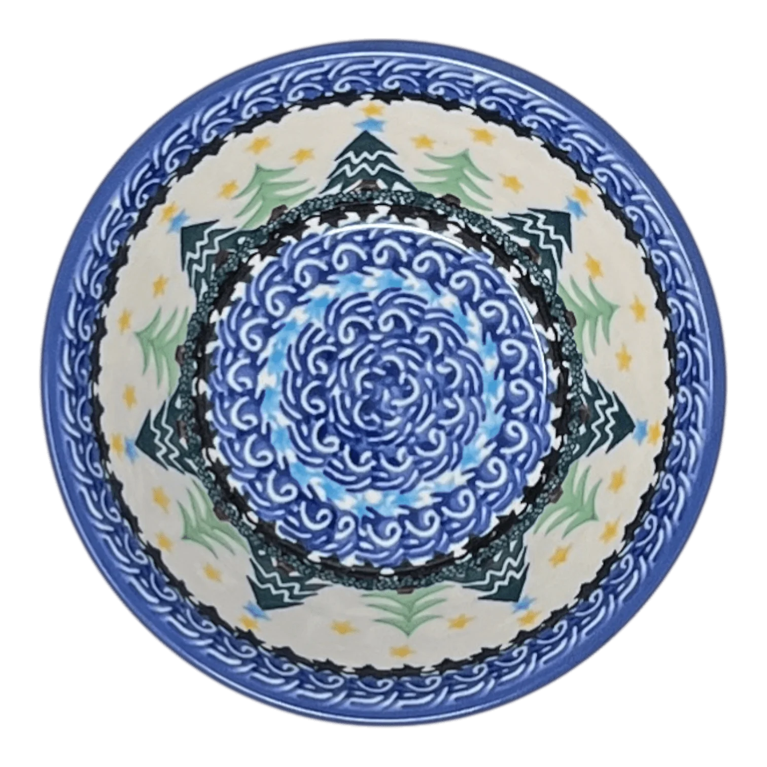 Bowl, Round, Ridged, 5.5" in "Starlit Forest" by Ceramika Artystyczna | A696-1284X - Image 2