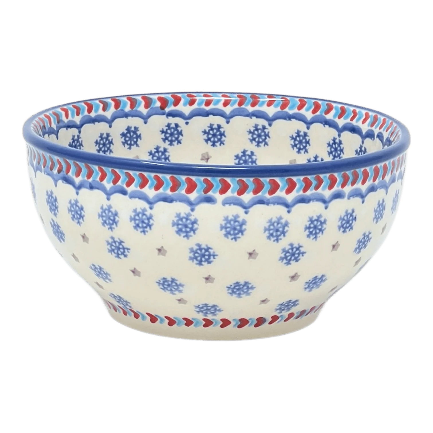 Bowl, Round, Tapered, 5.25" in "Snowflake Love" by Manufaktura | M052U-PS01