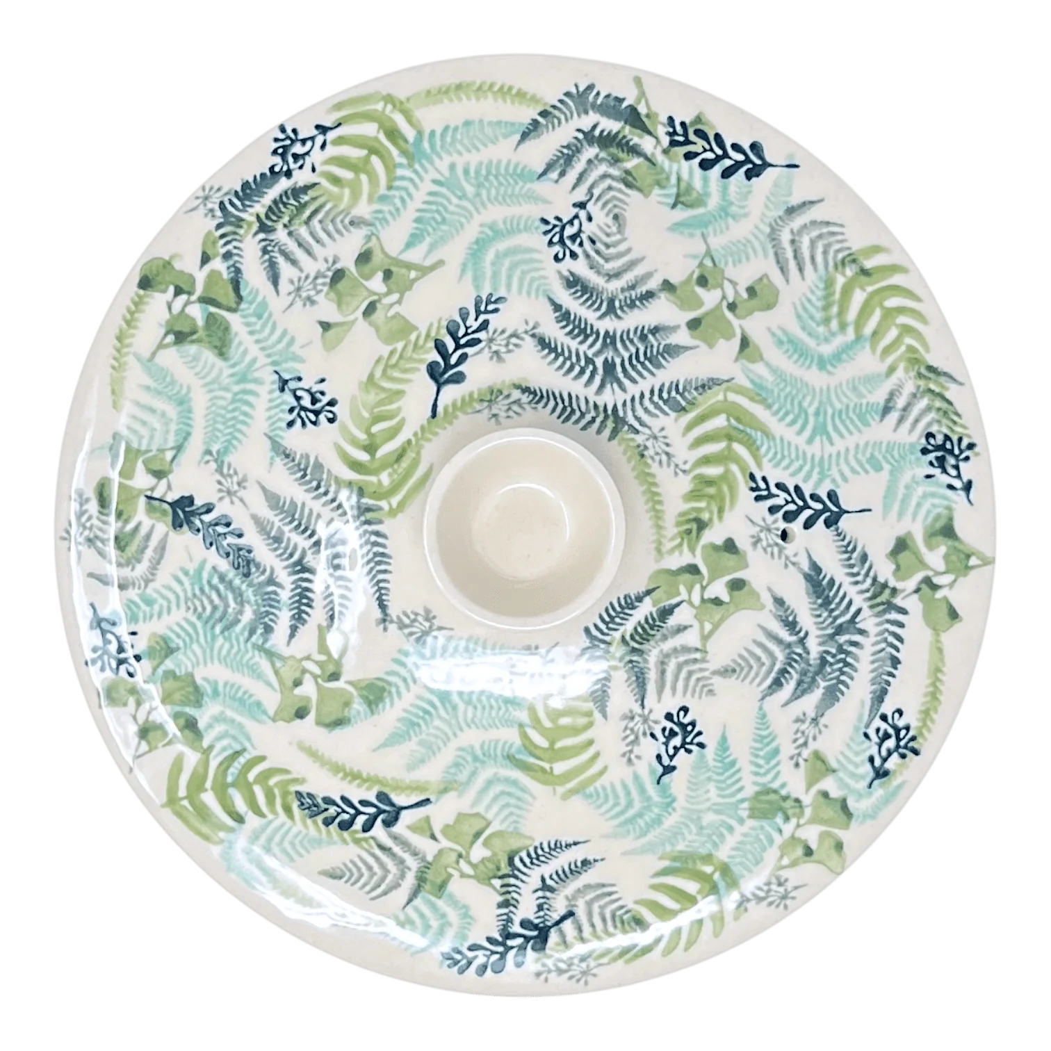 Bowl, Round, with Lid, 9.5" in "Scattered Ferns" by Manufaktura | M159S-GZ39 - Image 3