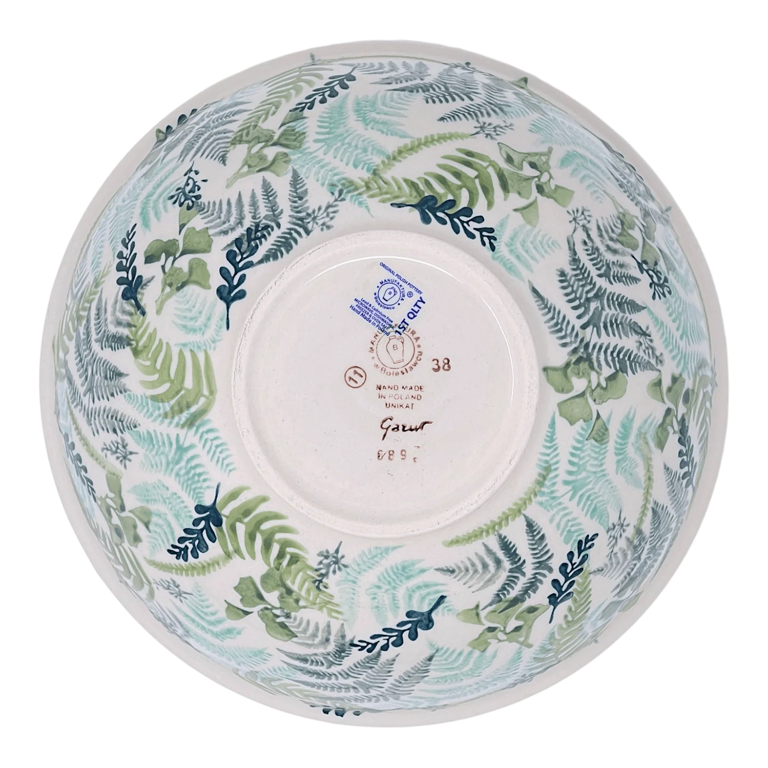 Bowl, Round, with Lid, 9.5" in "Scattered Ferns" by Manufaktura | M159S-GZ39 - Image 5