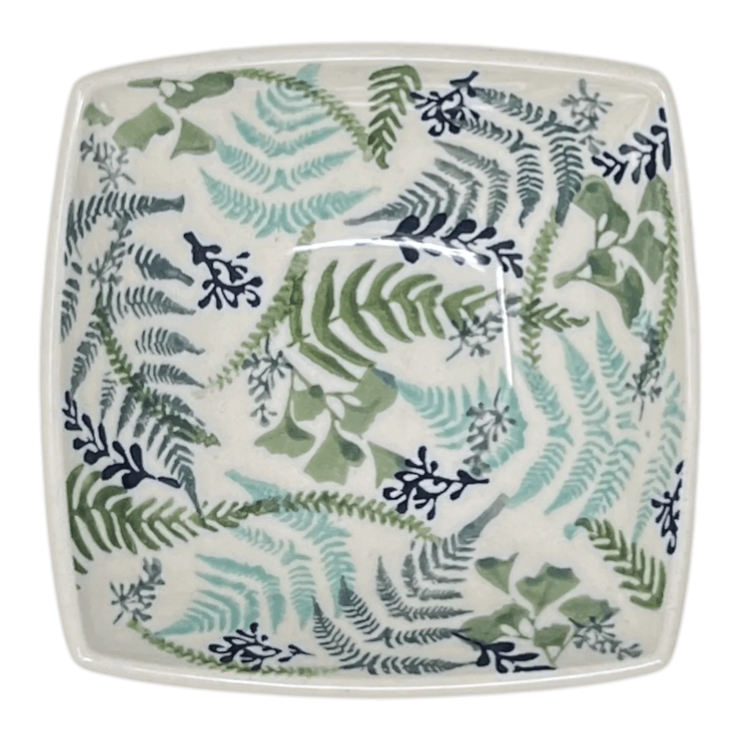 Bowl, Square, Nut, Small, 5.25" in "Scattered Ferns" by Manufaktura | M105S-GZ39 - Image 3