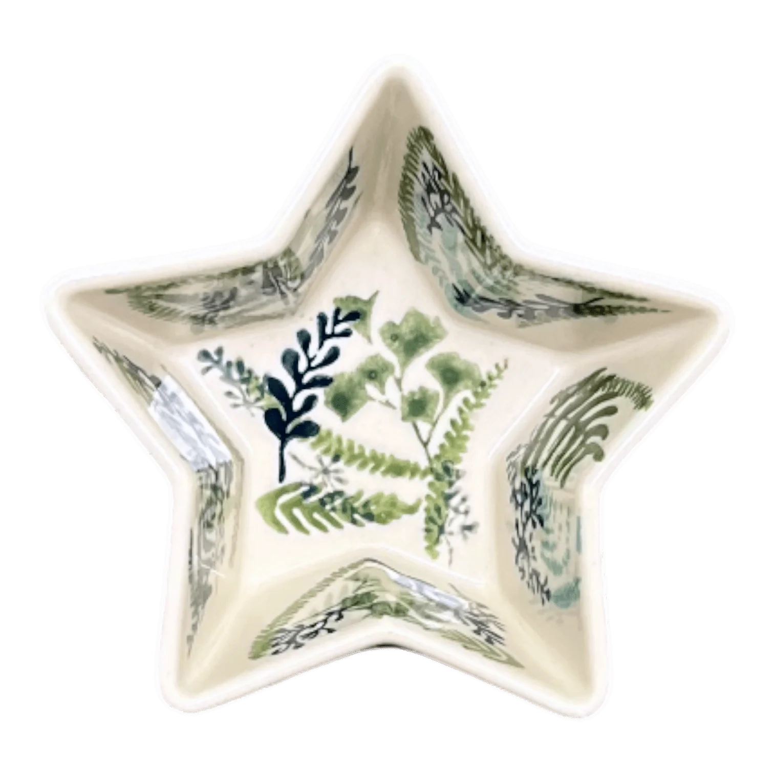 Bowl, Star-Shaped, Small in "Scattered Ferns" by Manufaktura | M046S-GZ39 - Image 3