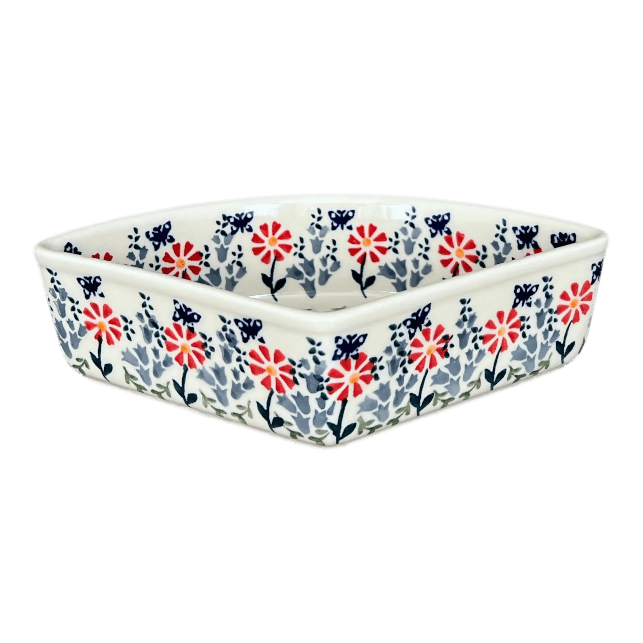 Bowl, Wedge-Shaped, 5" x 8.5" in "Butterfly Blossoms" by Manufaktura | M048T-MM02