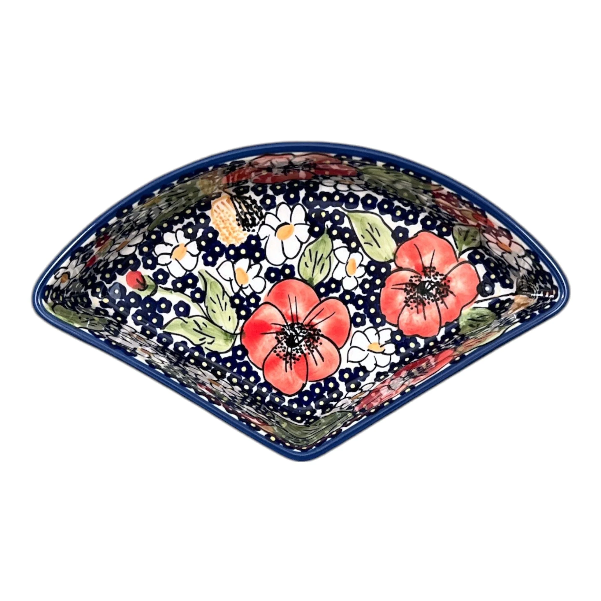 Bowl, Wedge-Shaped, 5" x 8.5" in "Poppies & Posies" by Manufaktura | M048S-IM02 - Image 3