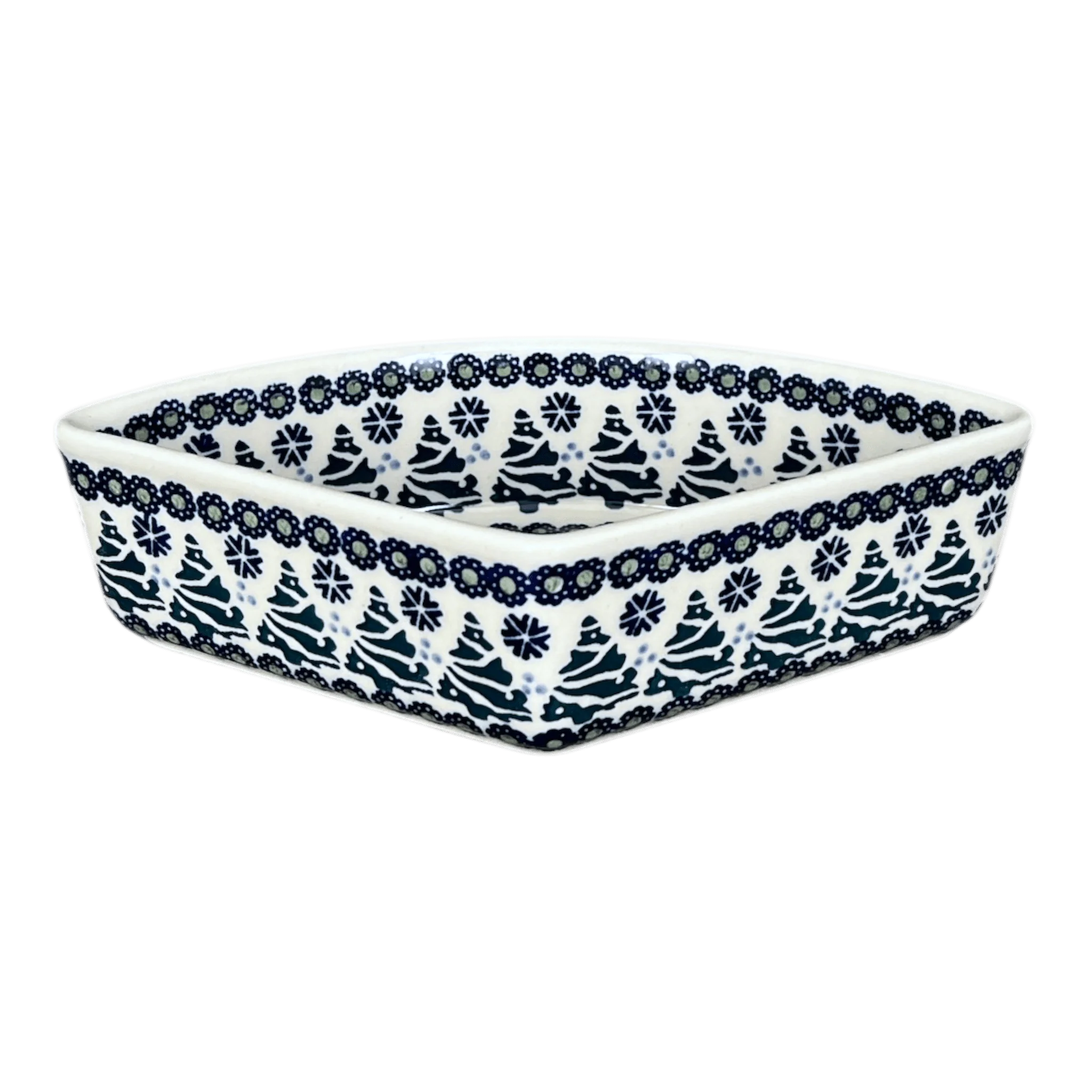 Bowl, Wedge-Shaped, 5" x 8.5" in "Snowy Pines" by Manufaktura | M048T-U22
