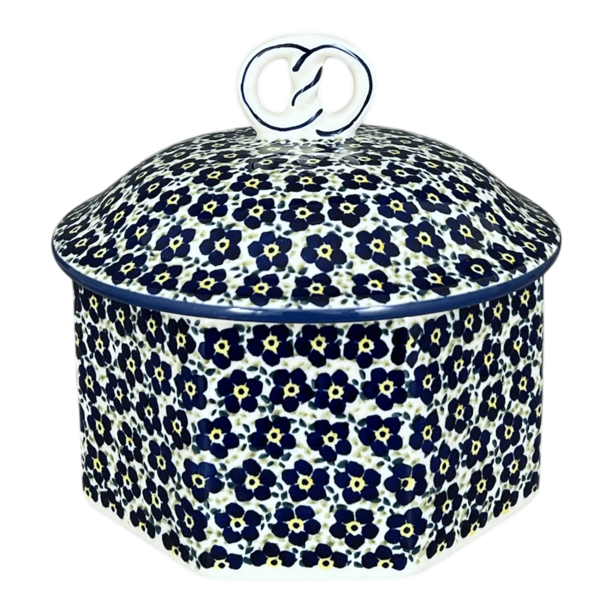 Box, Large Pretzel, 7" in "Floral Revival Blue" by Manufaktura | P108U-MKOB