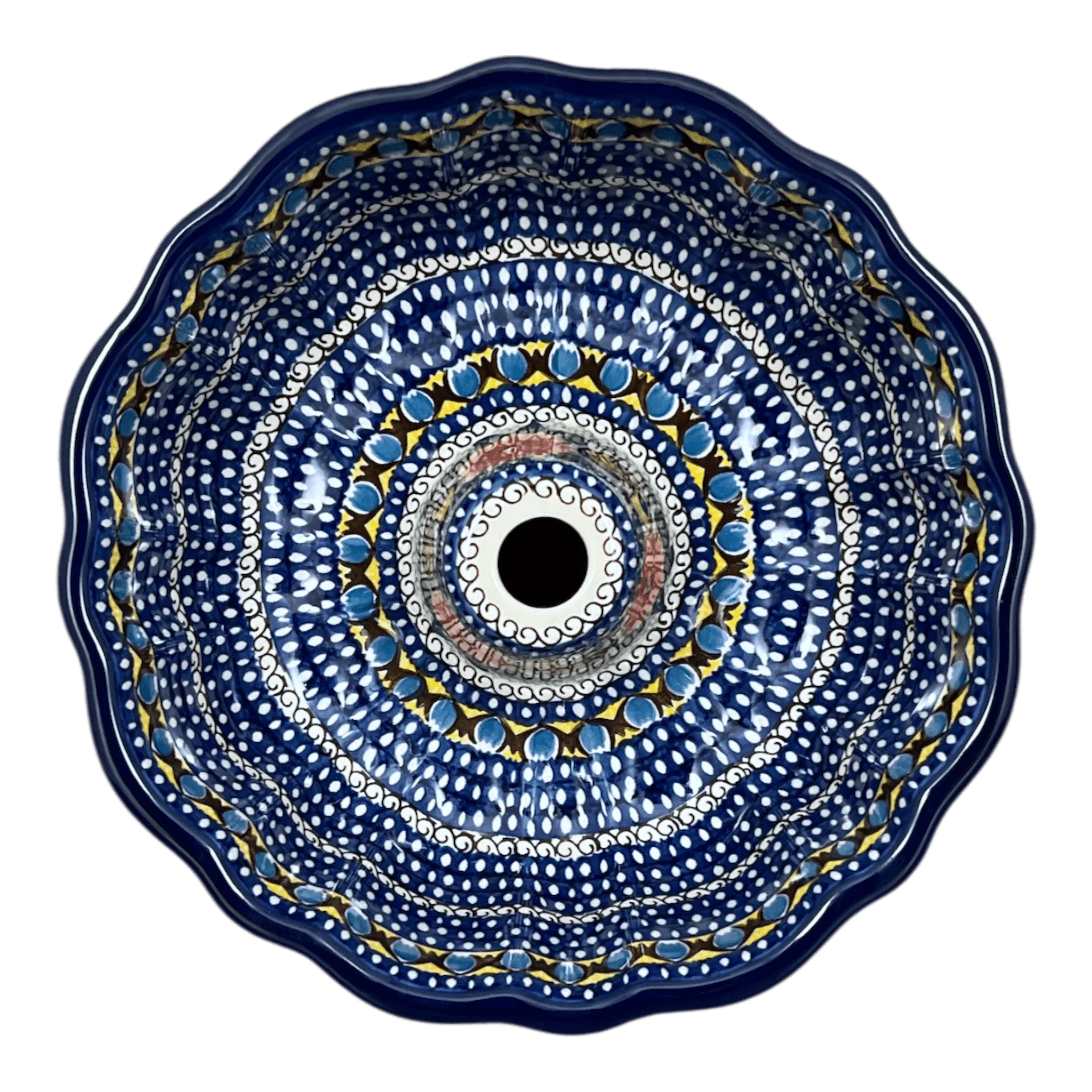 Bundt Cake Pan, 10.25" in "Regal Roosters" by Ceramika Artystyczna | AA55-U2617 - Image 2