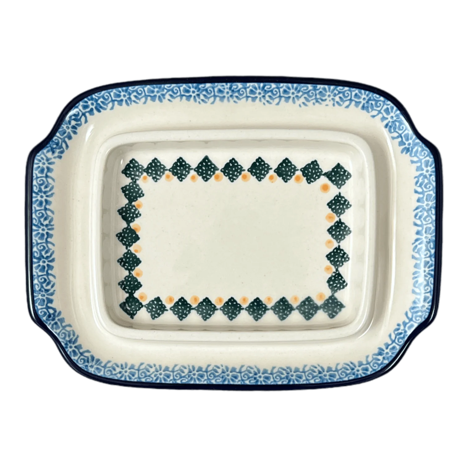 Butter Dish, 7" x 5.5" in "Aztec Blues" by Ceramika Artystyczna | A295-U4428 - Image 4