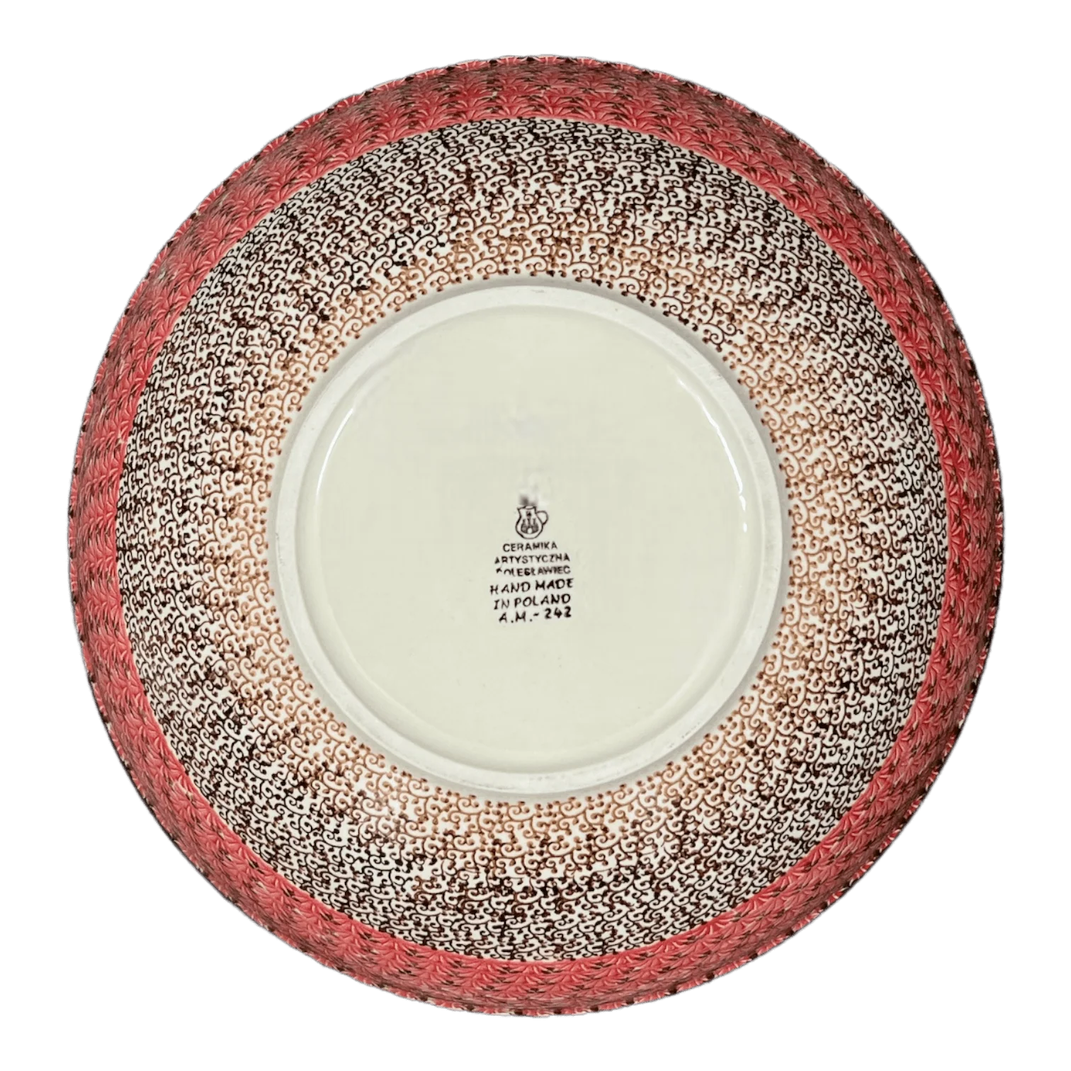Bowl, Round, 12.75" in "Coral Fans" by Ceramika Artystyczna | A154-2199X - Image 3