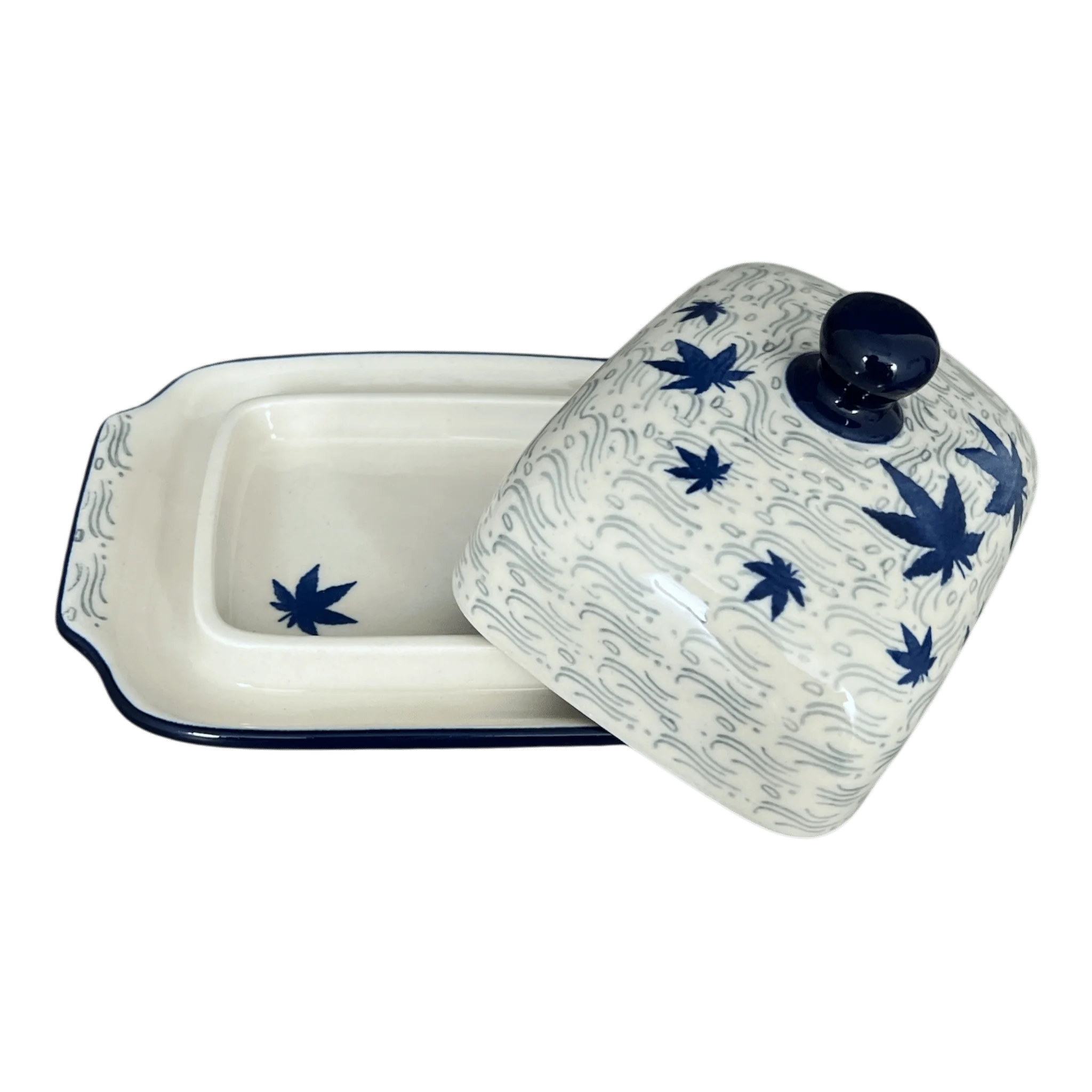 Butter Dish, 7" x 5.5" in "Blue Sweetgum" by Ceramika Artystyczna | A295-2545X - Image 3