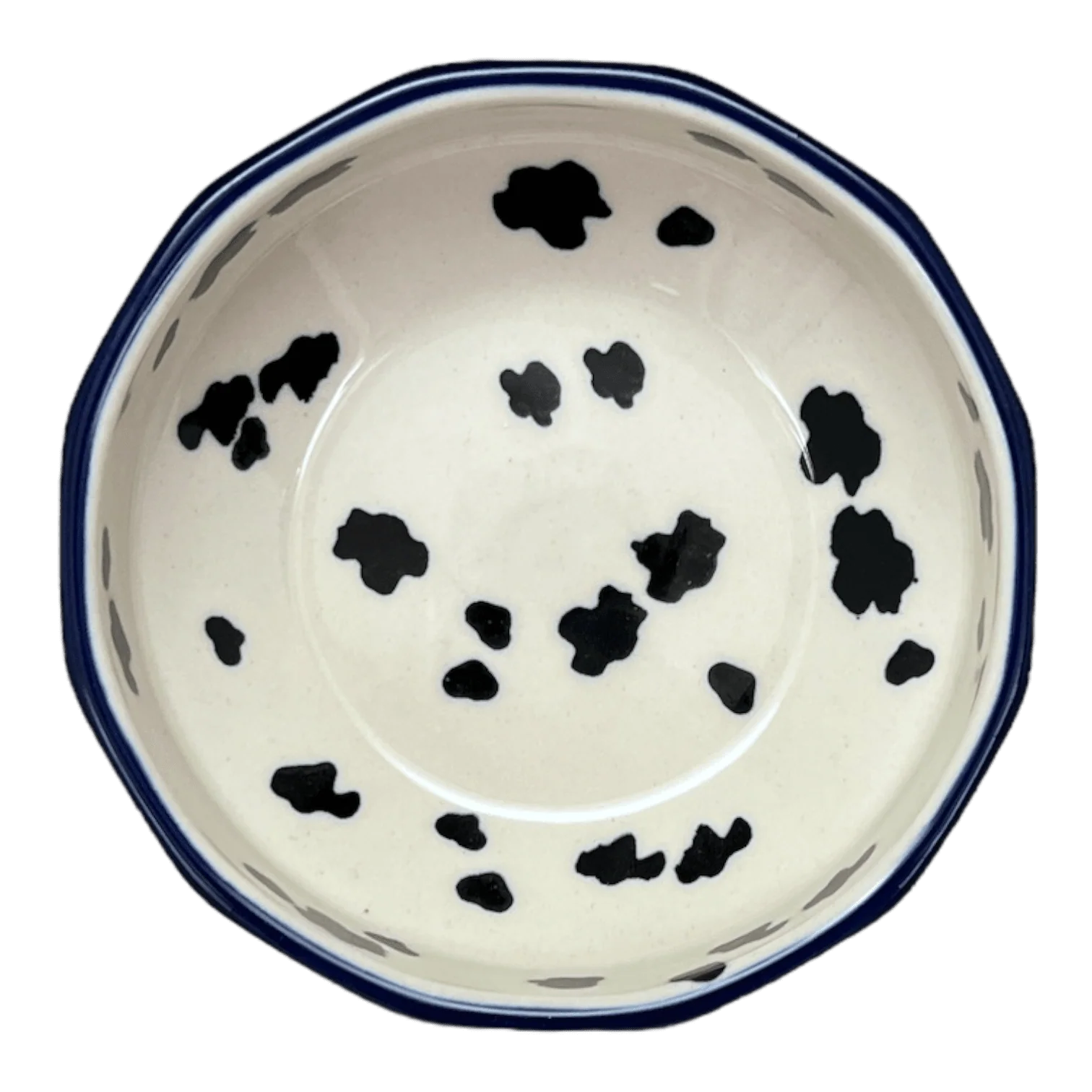 Bowl, Multiangular, 5" in "Cowabunga - Blue Rim" by Ceramika Artystyczna | A221-2417X - Image 3