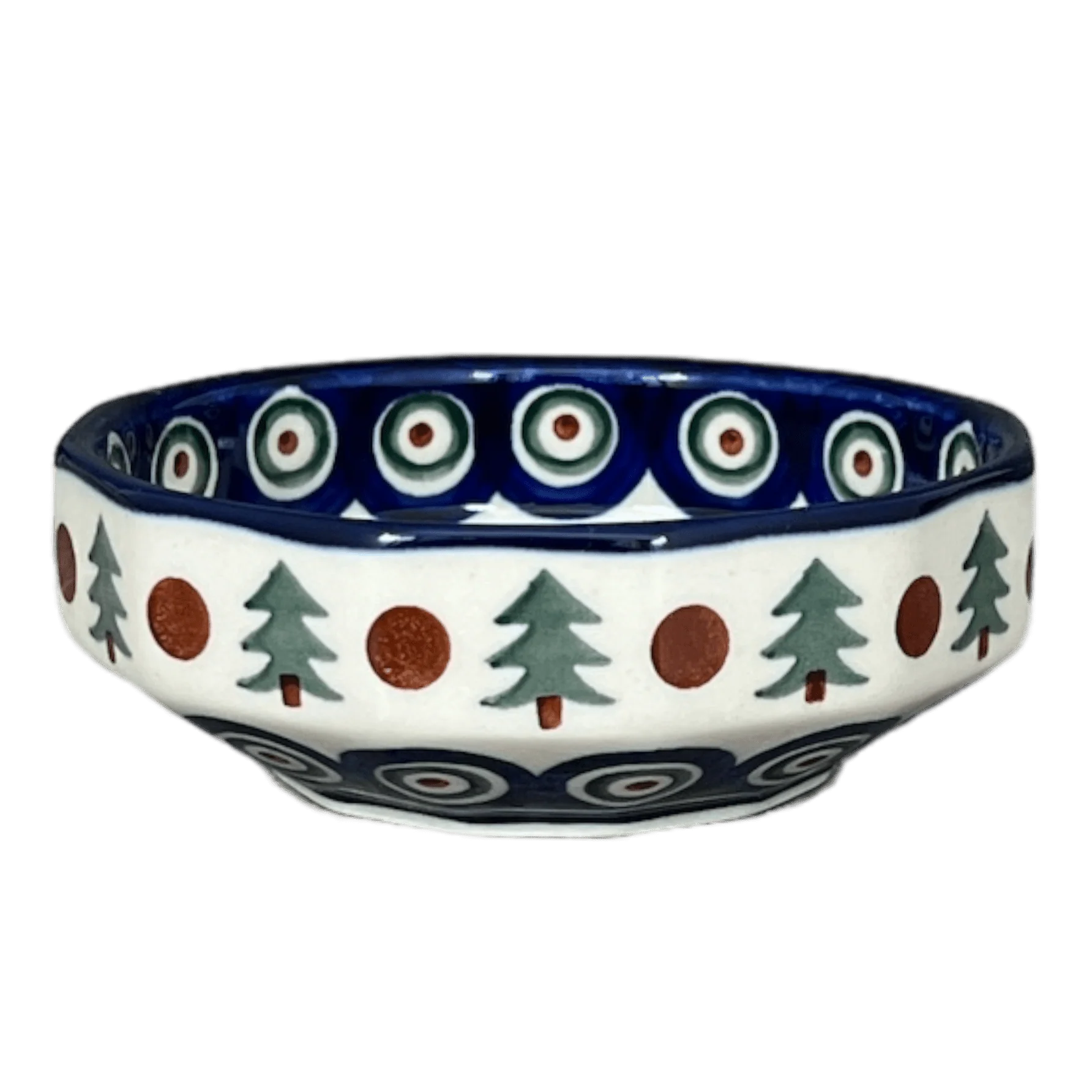 Bowl, Multiangular, 5" in "Peacock Pine" by Ceramika Artystyczna | A221-366X