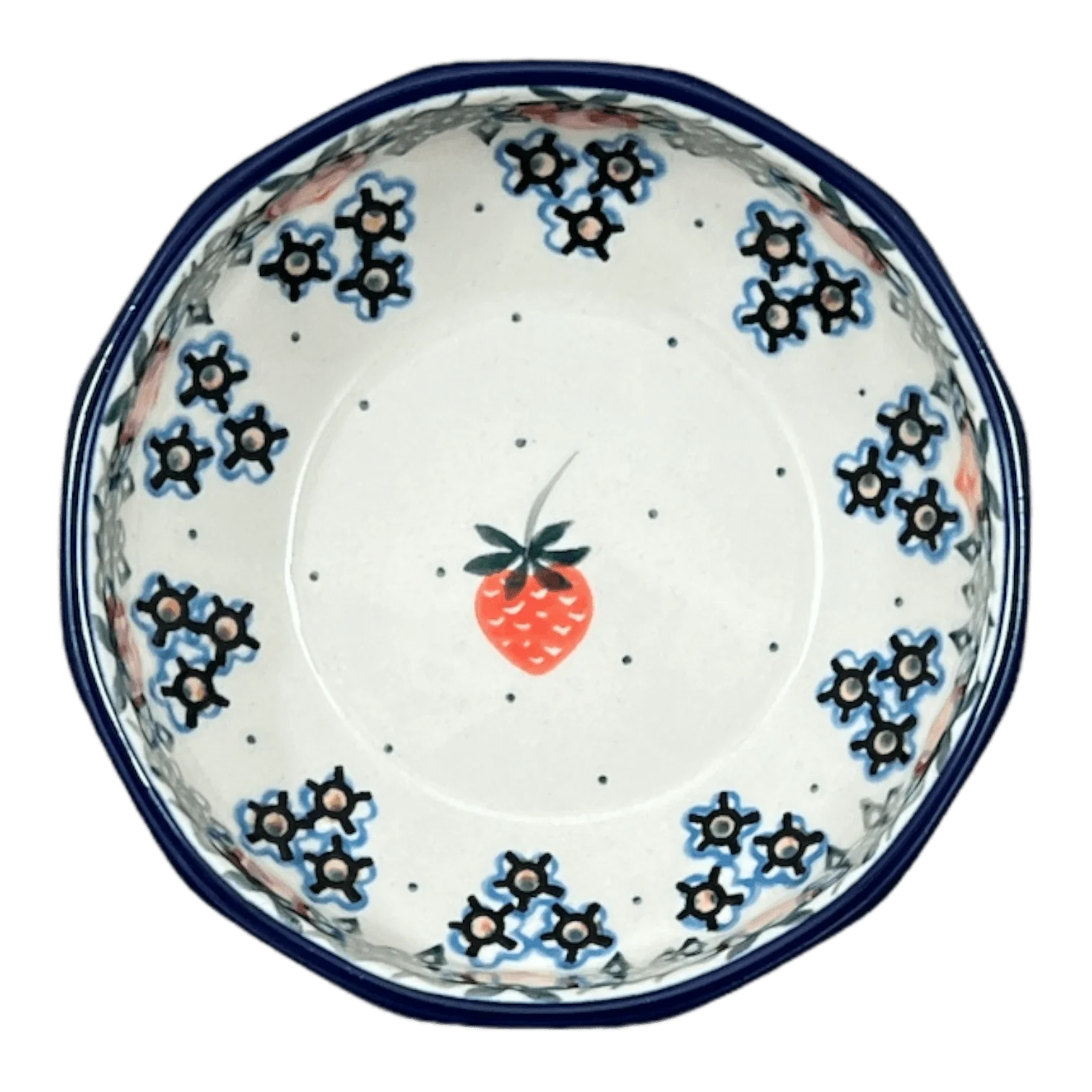 Bowl, Multiangular, 5" in "Strawberry Patch" by Ceramika Artystyczna | A221-721X - Image 5