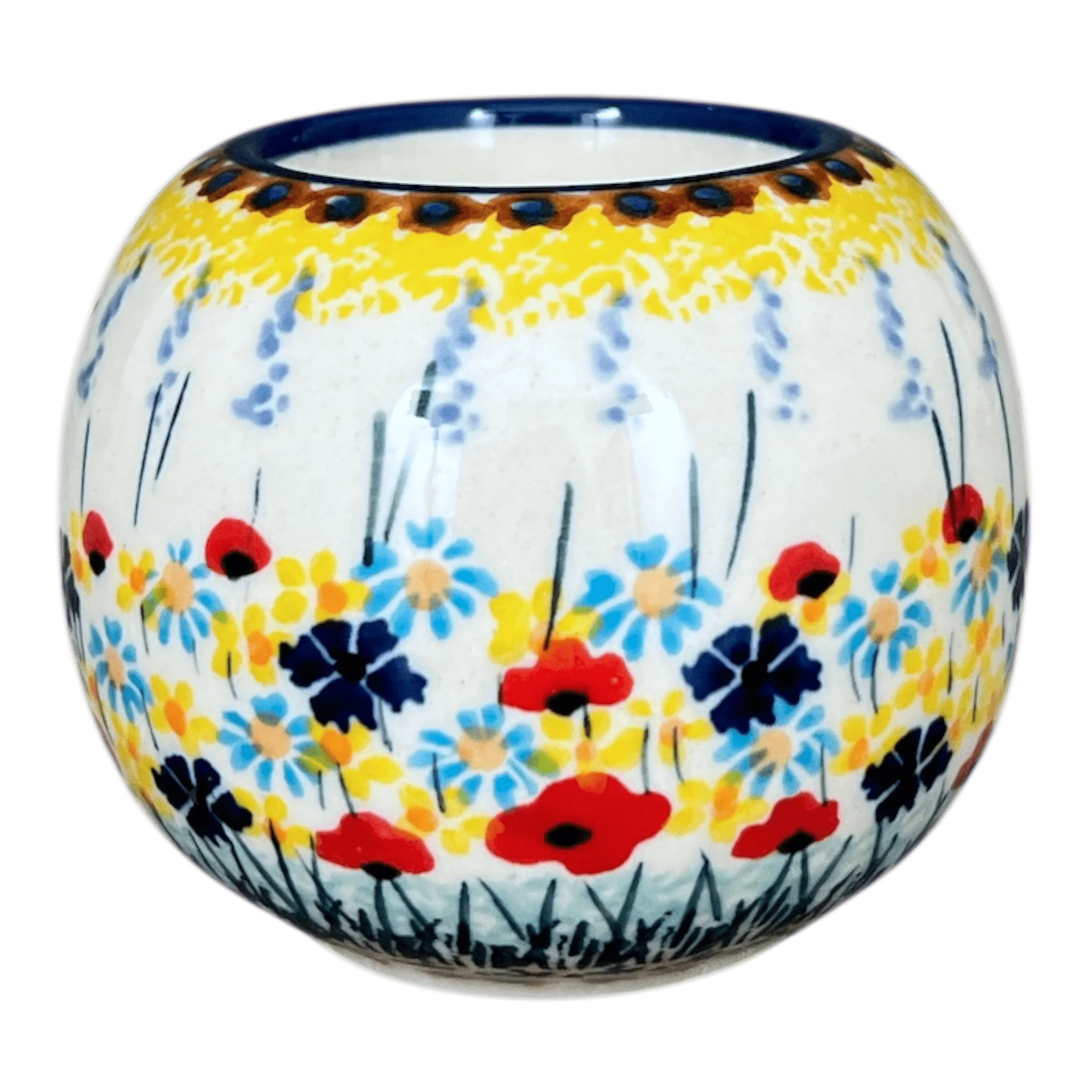 Candle Holder, Ball-Shaped, 2.5" in "Sunlit Wildflowers" by Manufaktura | S007S-WK77