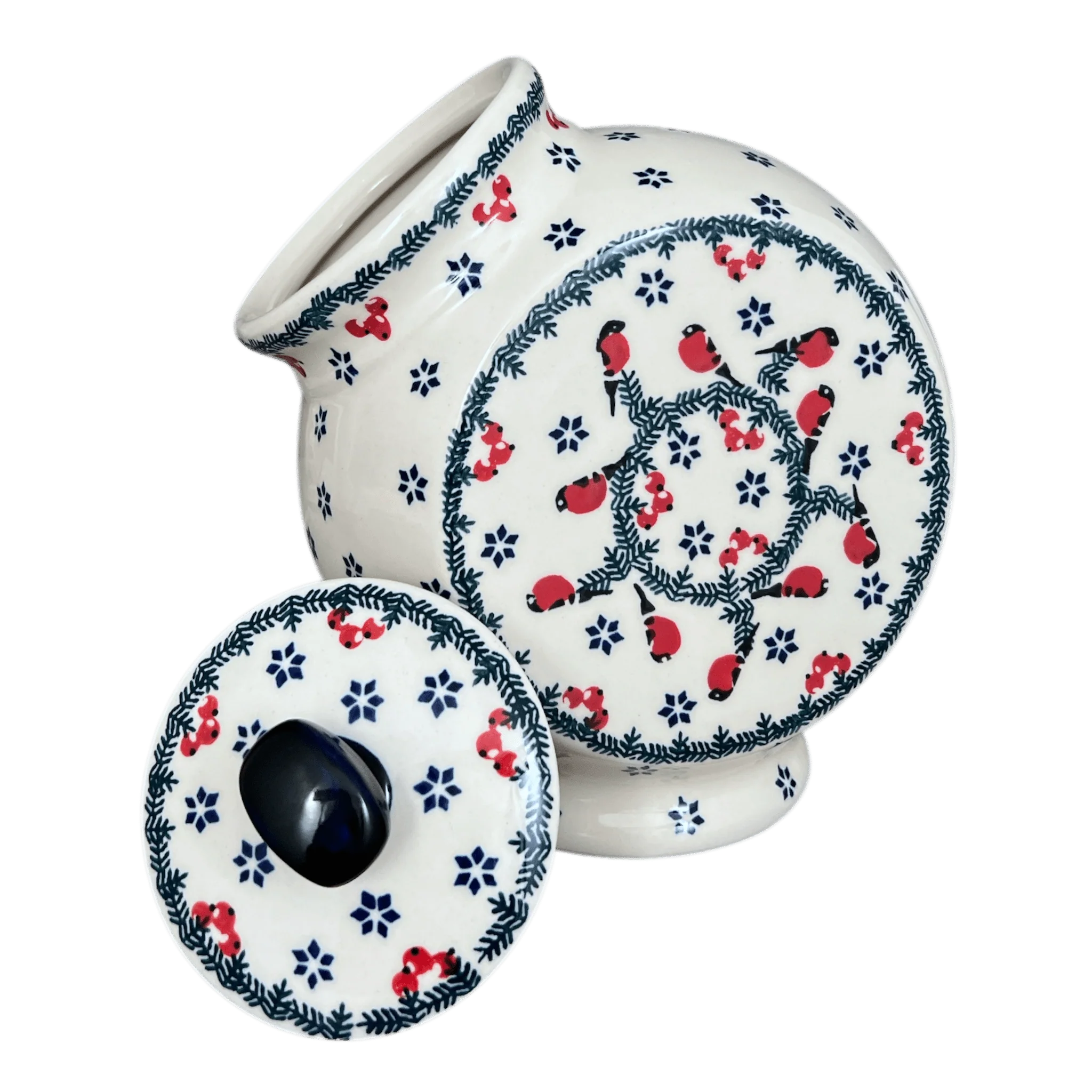Candy/Cookie Jar, Round, 8.5" in "Red Bird" by Manufaktura | P076T-GILE - Image 3
