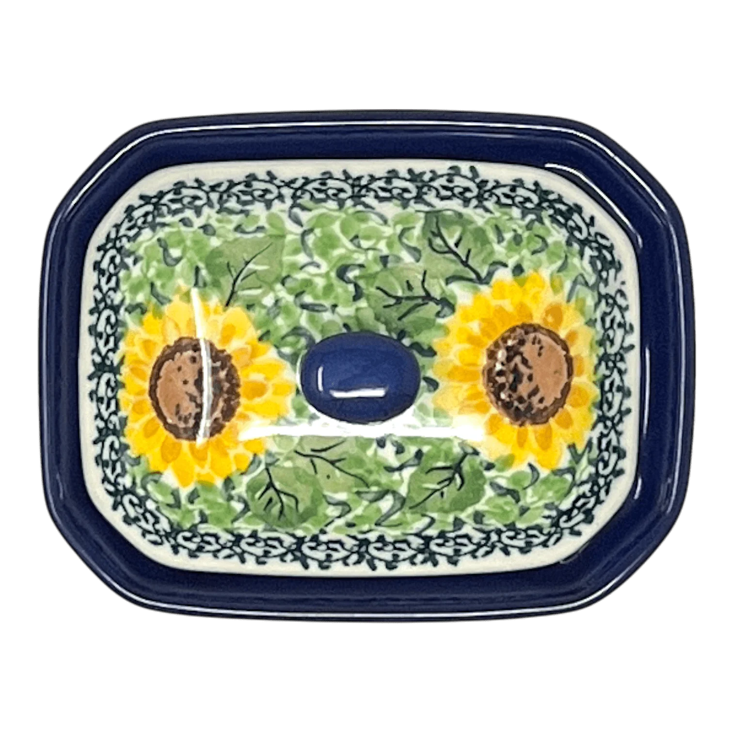 Canister, Rectangular, Small, 4.5" x 3.5" in "Sunflowers" by Ceramika Artystyczna | A385-U4739 - Image 3