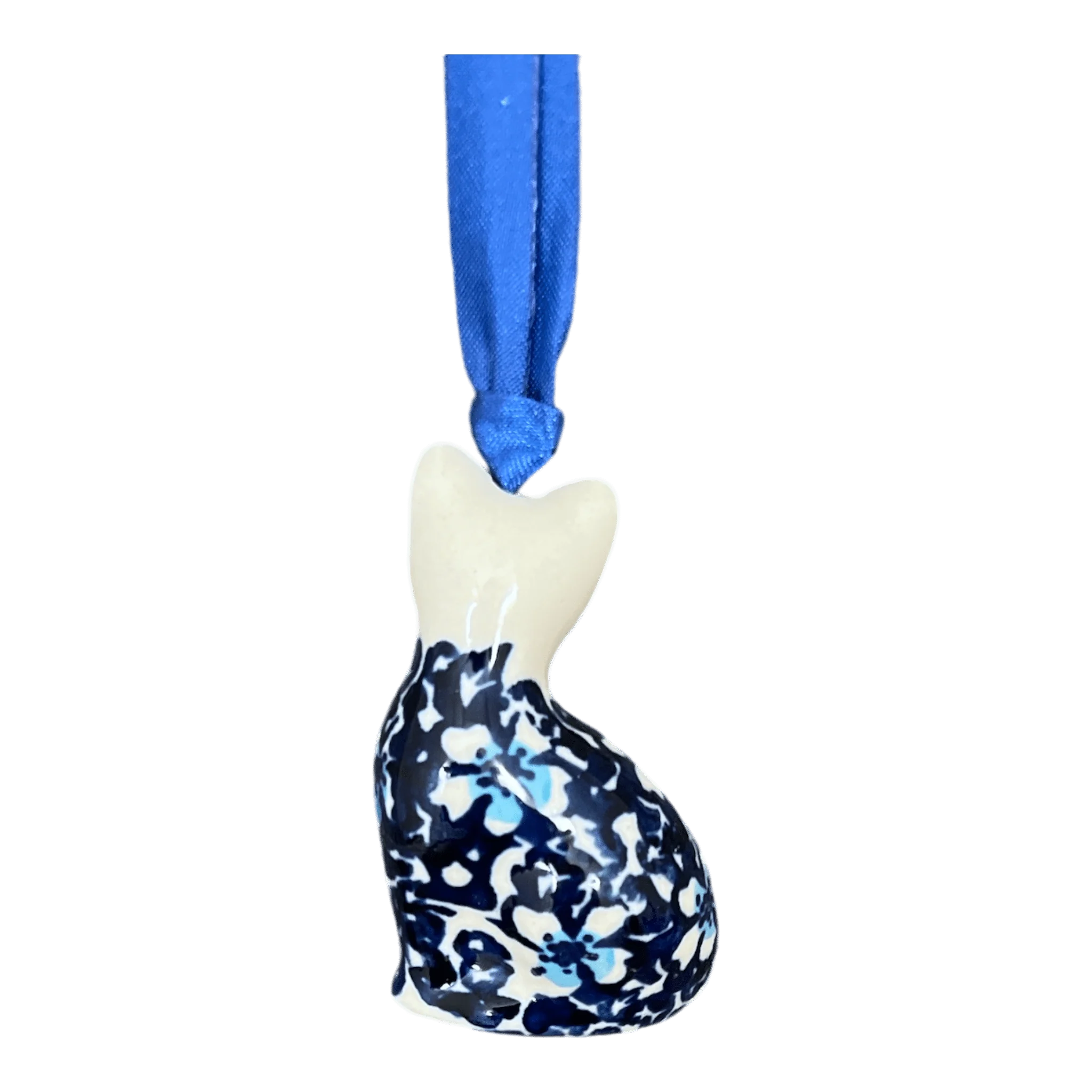 Ornament, Cat, 1.5" in "Blue on Blue" by Manufaktura | K018T-J109 - Image 2