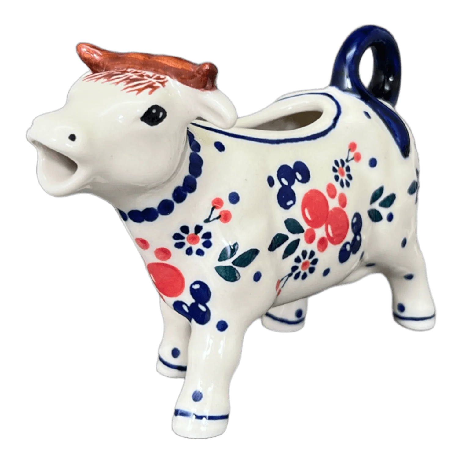 Creamer, Cow, 4 oz in "Berry Dot" by Manufaktura | D081T-BL04