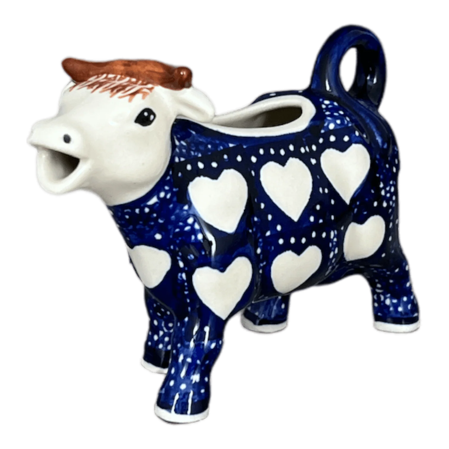 Creamer, Cow, 4 oz in "Sea of Hearts" by Manufaktura | D081T-SEA - Image 2