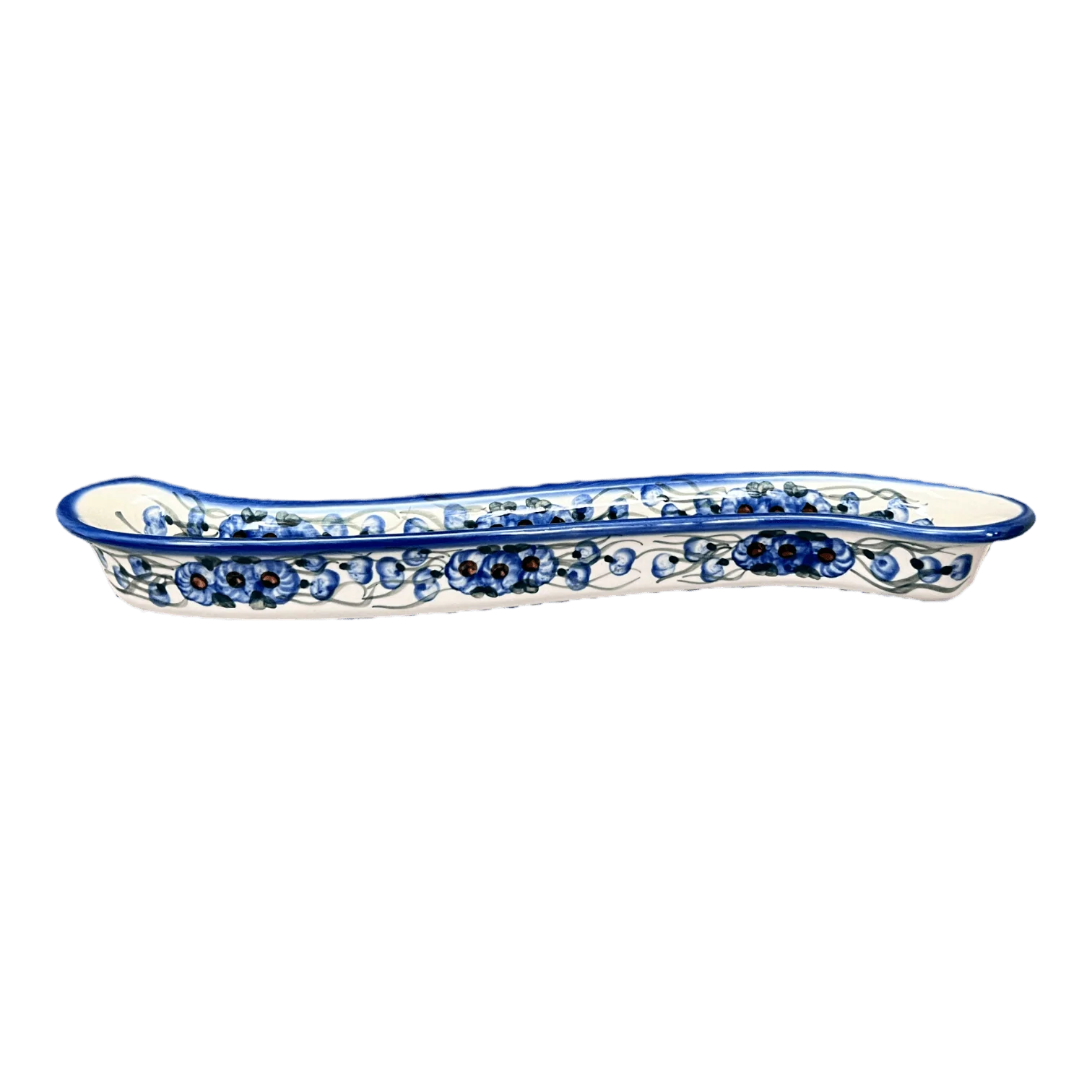 Olive Boat, Curved, 13" x 1.75" in "Bountiful Blue" by Andy | NDA132-36