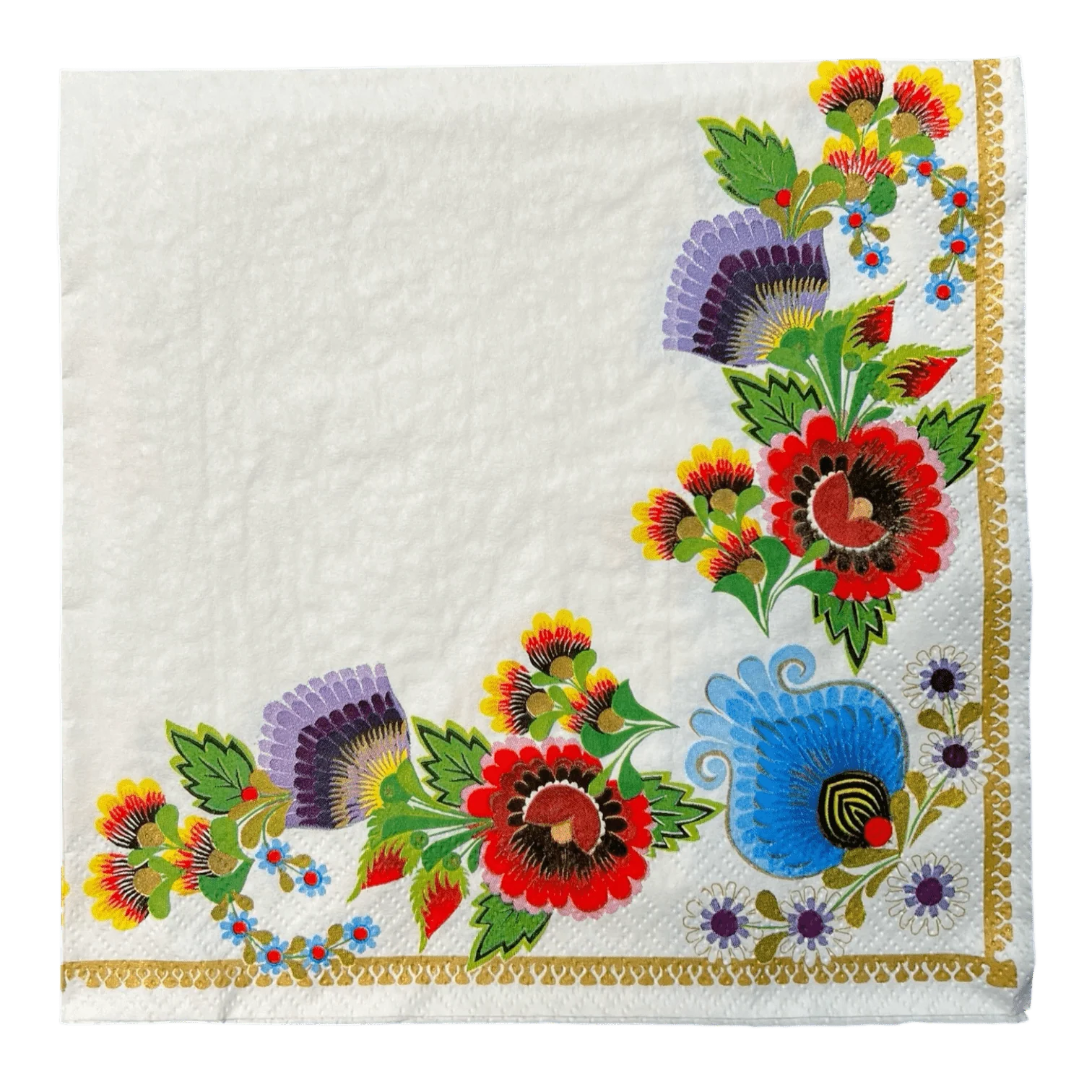Paper Dinner Napkins in "Lowicz Folk White" by MAKI | SLOG-058402