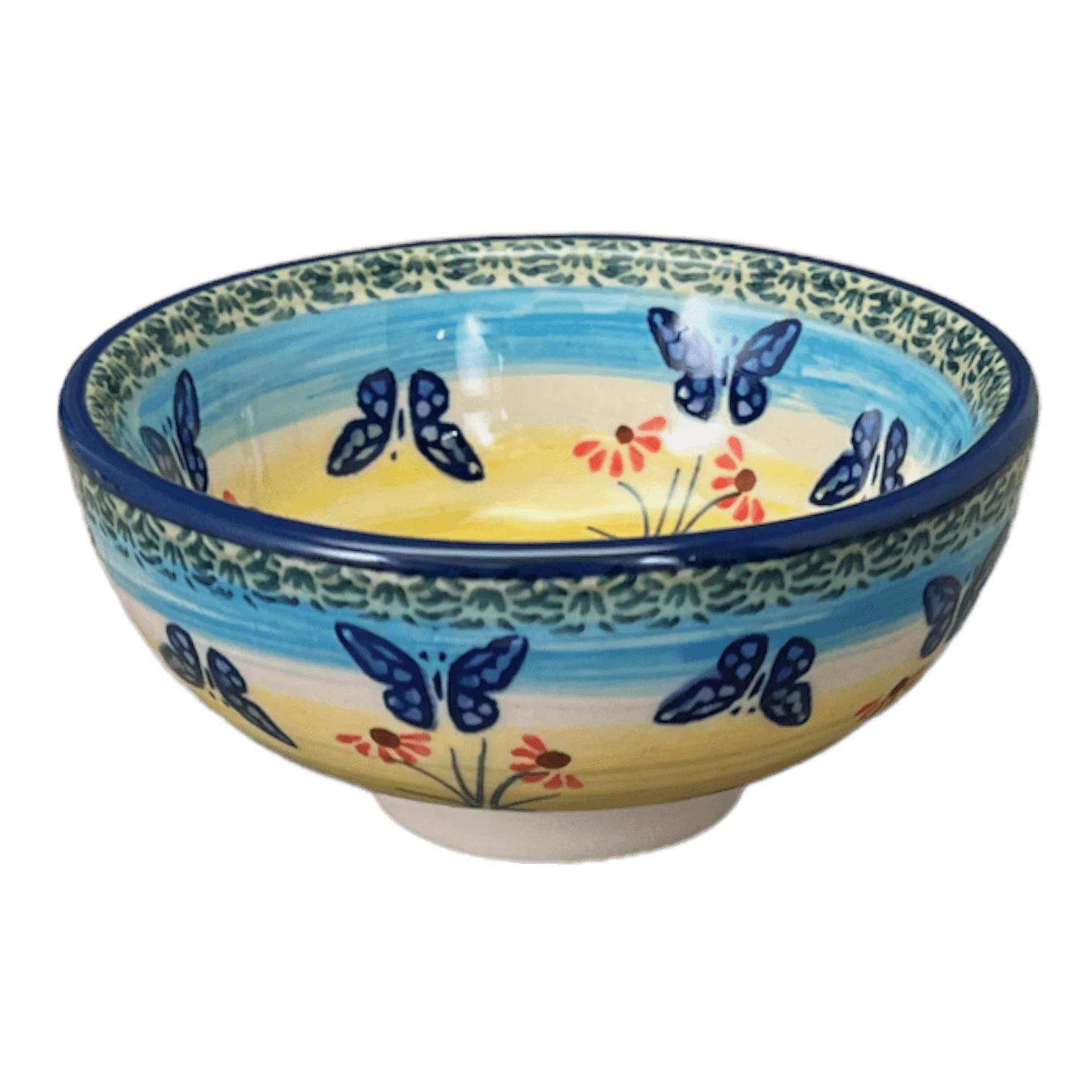 Bowl, Round, Dipping, 4.25" in "Butterflies in Flight" by Manufaktura | M153S-WKM
