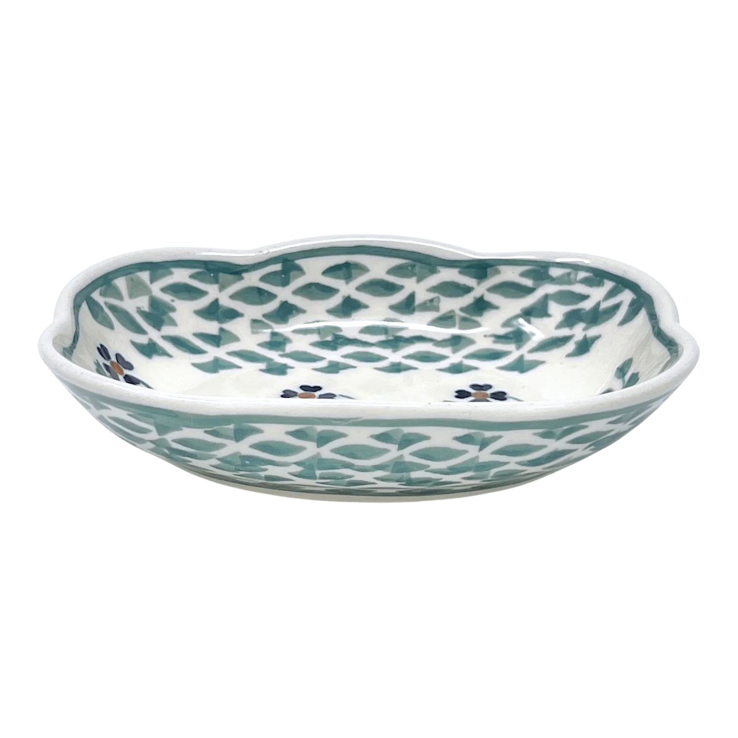 Dish, Cloud-Shaped, Small 3" x 5" in "Woven Pansies" by Manufaktura | S126T-RV