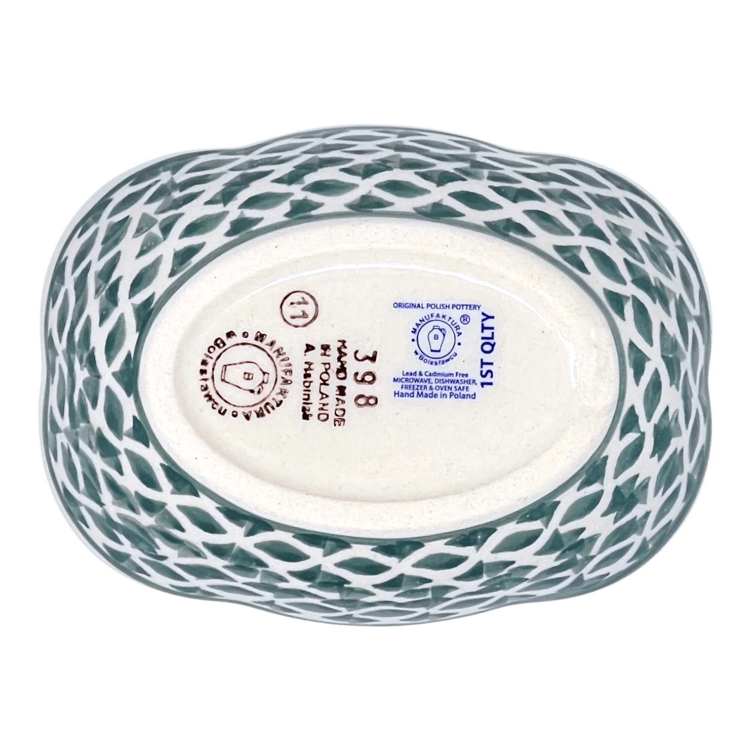 Dish, Cloud-Shaped, Small 3" x 5" in "Woven Pansies" by Manufaktura | S126T-RV - Image 3