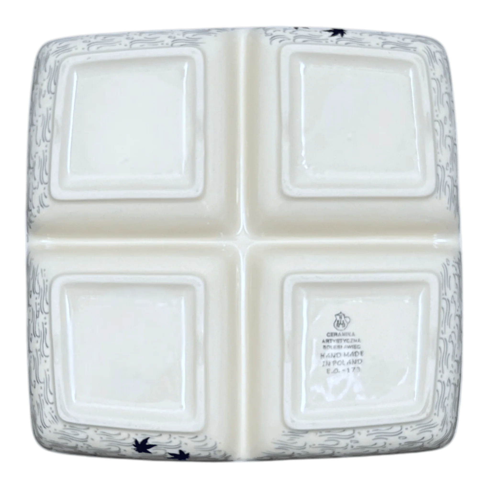 Divided Square Dish, 9.75" in "Blue Sweetgum" by Ceramika Artystyczna | AB40-2545X - Image 4