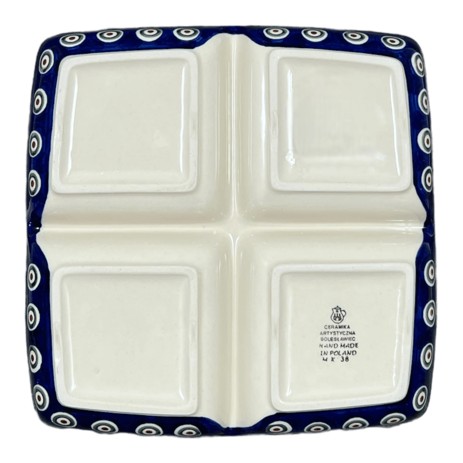 Divided Square Dish, 9.75" in "Peacock Pine" by Ceramika Artystyczna | AB40-366X - Image 4