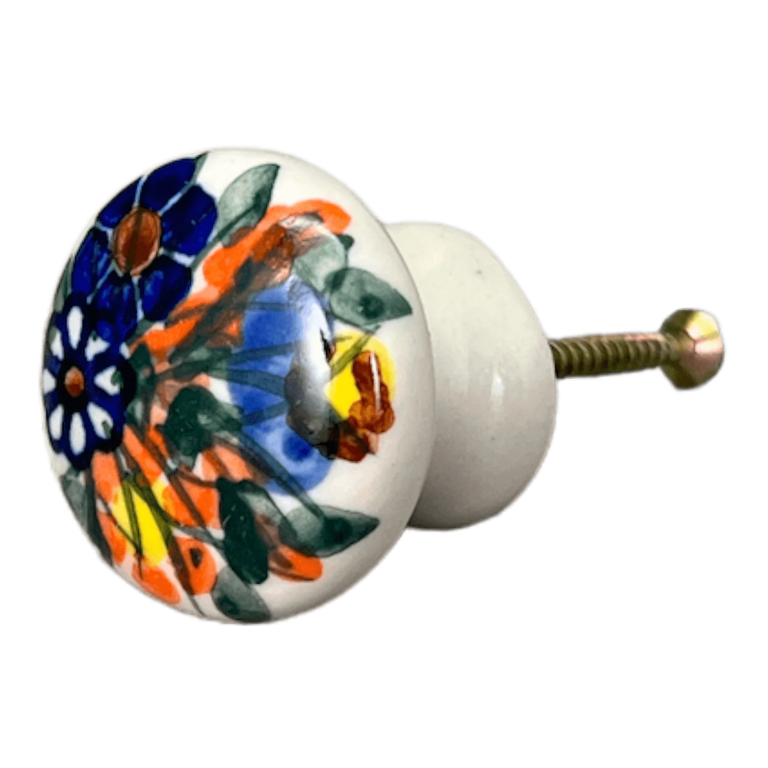 Drawer Pull, 1.25", WR (WR67A) in "Butterfly Delight" by W.R. Ceramika | WR67A-PP2