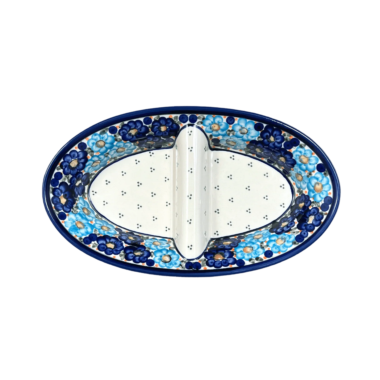 Dual Dish, 11.75" x 7" in "Garden Party Blues" by Zaklady | Y1280A-DU50 - Image 3