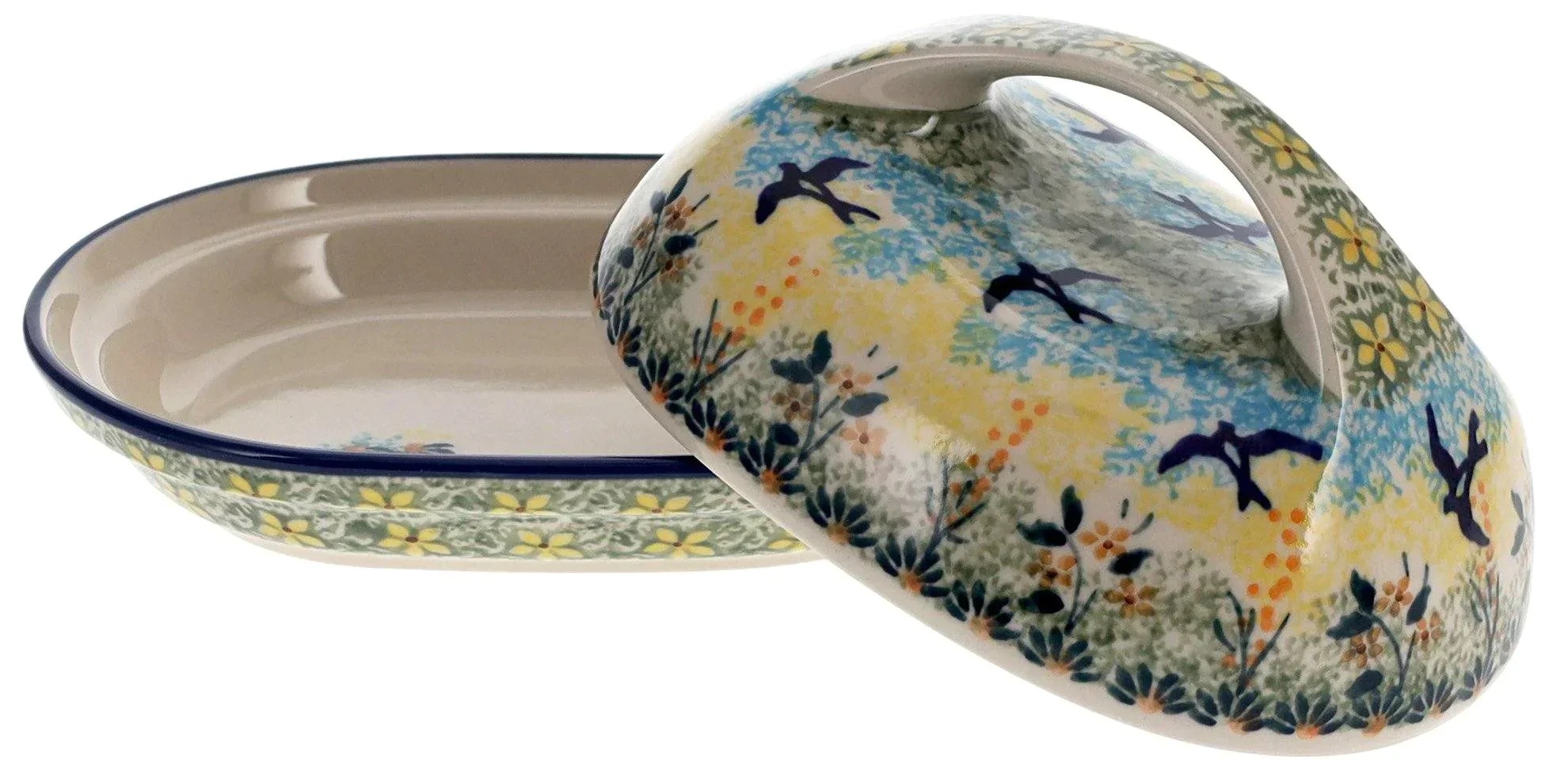Butter Dish, Fancy, 5" x 7" in "Soaring Swallows" by Manufaktura | M077S-WK57 - Image 2