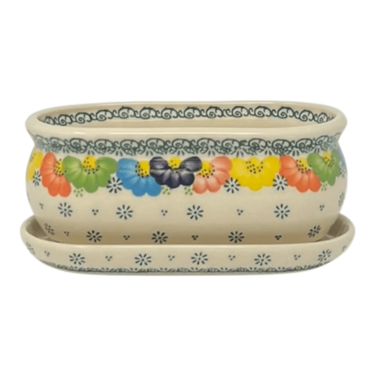 Herb Pot, 6.9" in "Rainbow Wreath" by Galia | GDN11-UV3