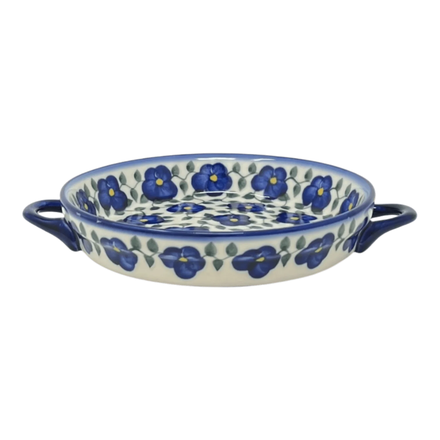 Individual Casserole, Round Dish Handles, 7.75", WR (WR52A) in "Pansy Storm" by W.R. Ceramika | WR52A-EZ3 - Image 2