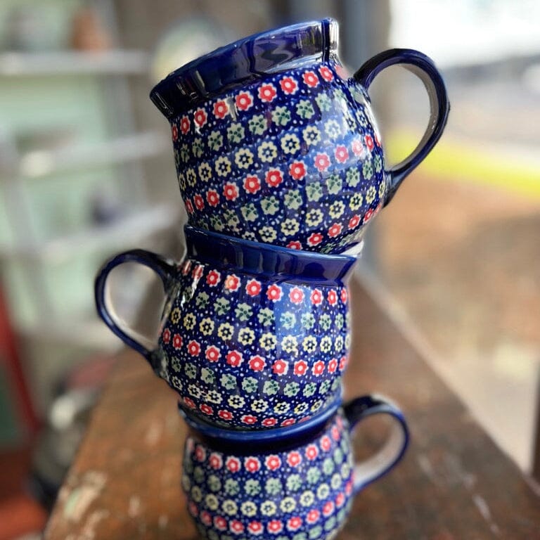 Mug, Belly Mug, 16 oz Large in "Rings of Flowers" by Manufaktura | K068U-DH17 - Image 3