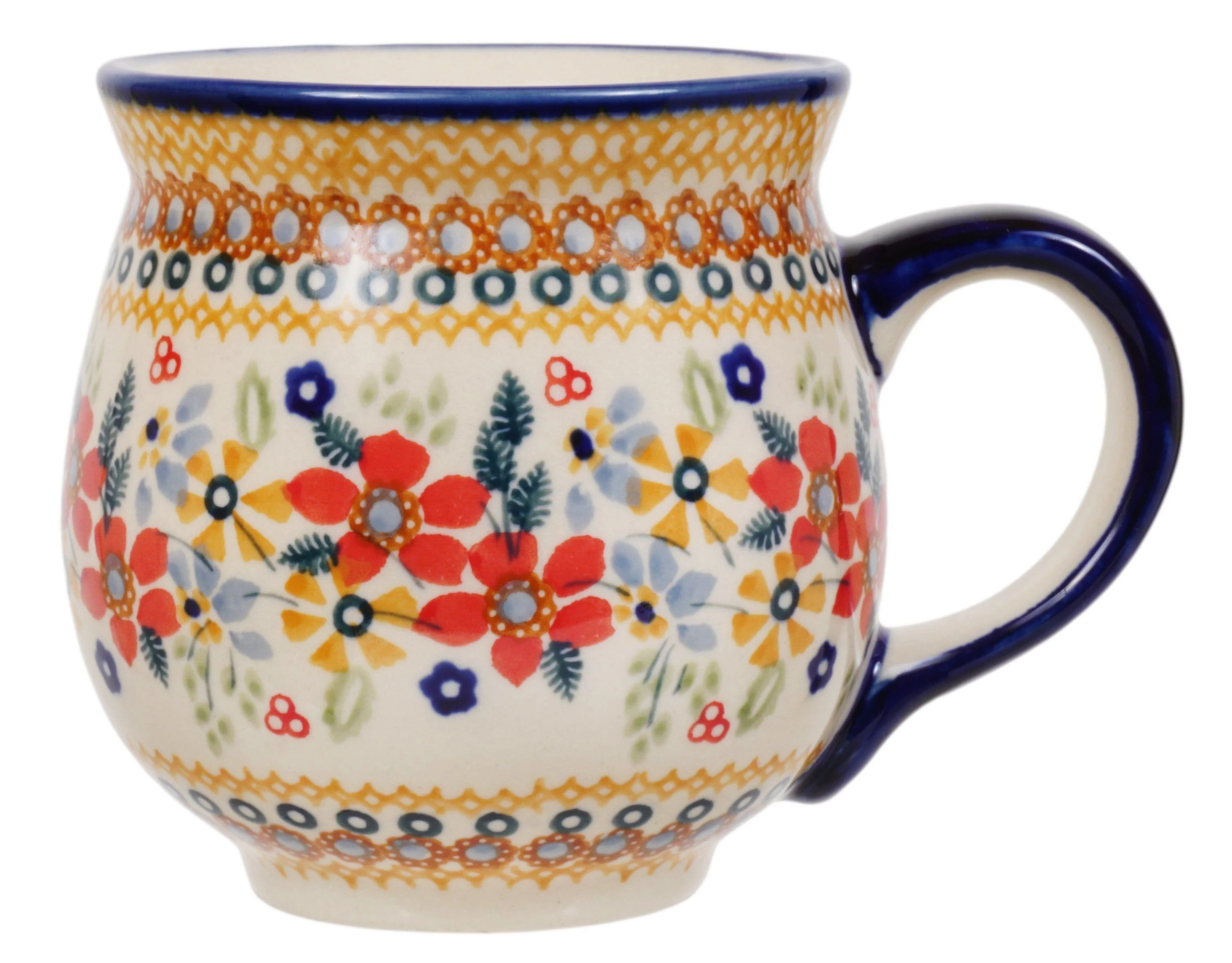 Mug, Belly Mug, 16 oz Large in "Ruby Duet" by Manufaktura | K068S-DPLC