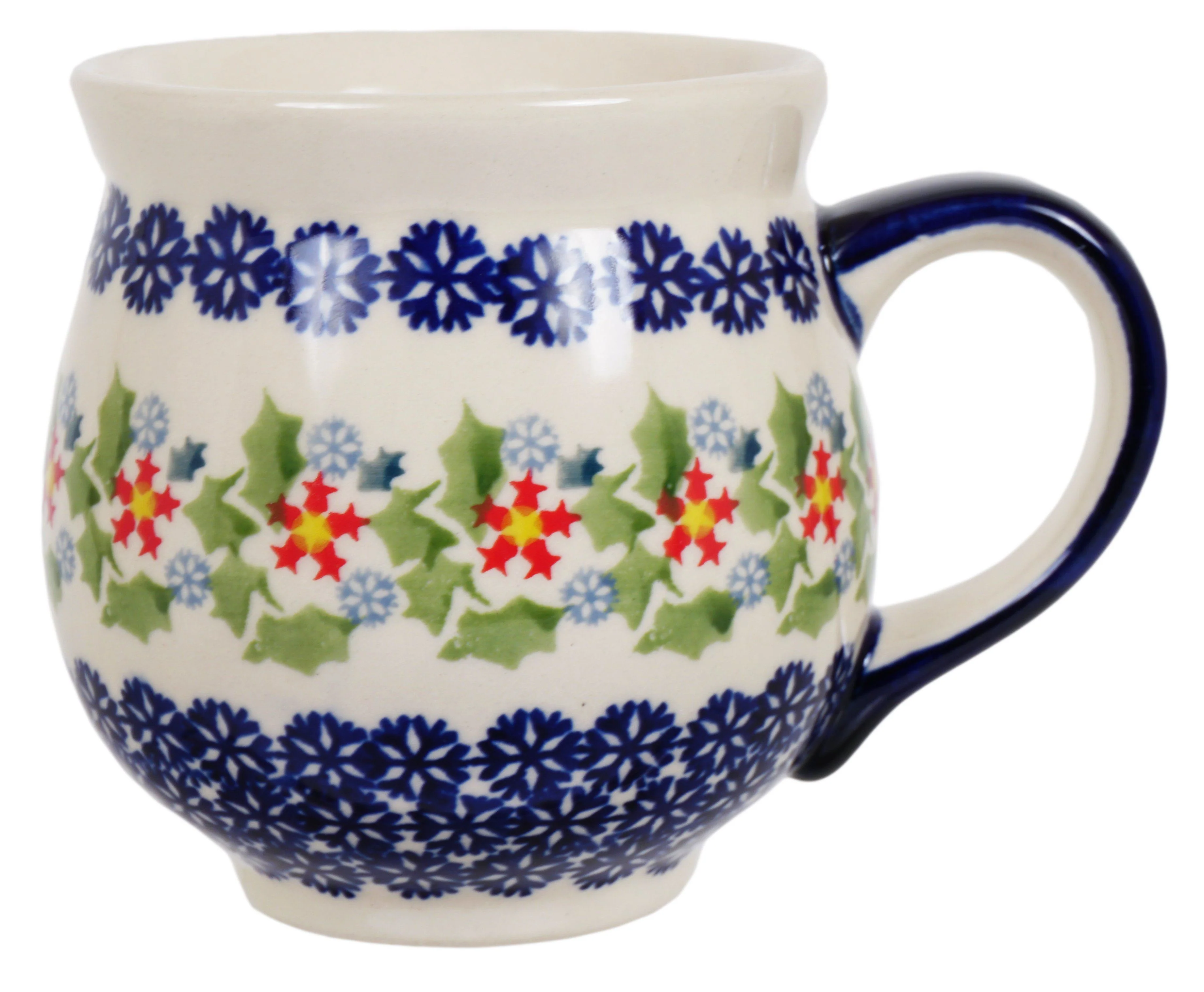 Mug, Belly Mug, 16 oz Large in "Holly In Bloom" by Manufaktura | K068T-IN13 - Image 2